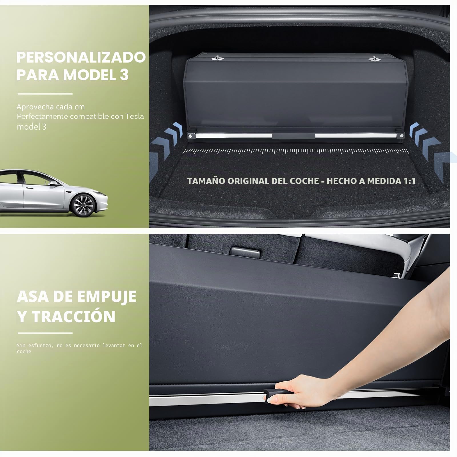 Organizador de Maletero de Gran Capacidad 70L para Coches y SUVs - Caja de Almacenamiento con Tapa, Asa Robusta y Base Antideslizante - Compartimento Extraíble(Negro, 78x29x31cm)