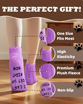 Christmas Gift for Women Mom Stocking Stuffers, Anniversary Birthday, Mothers Day Gifts for Mom Wife Grandma Daughter, Dog Lovers, Valentines Day for Her Women, Funny Fuzzy Slipper Socks.