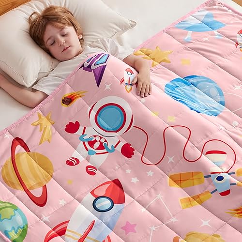 Miniatura 52 de anfie Manta con peso para niños (36"x48" 5 libras), manta con peso de enfriamiento para dormir, manta transpirable tamaño throw con cuentas de Gris