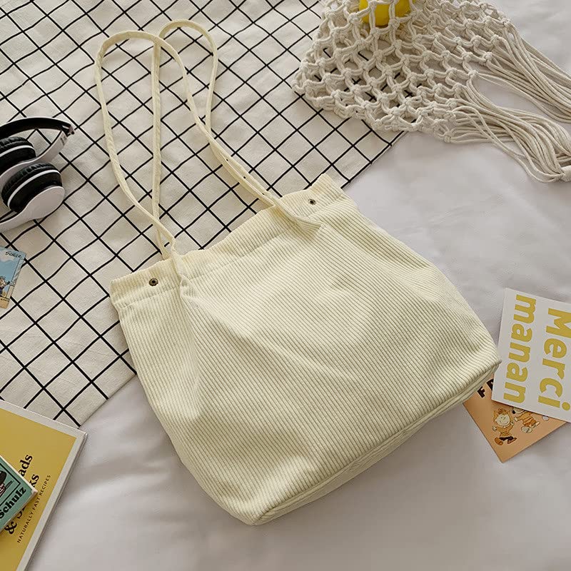 Bolso tote de pana para mujer AWXZOM miniatura 6