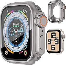 Apple Watch Cover Series 11/10/9/8/SE3/SE2/SE/7/6/5/4 Compatible with 44mm Ultra Integrated Apple Watch Protective Case + Waterproof Rubber Ring + Back Case 3 in 1 Design 360° Waterproof Full