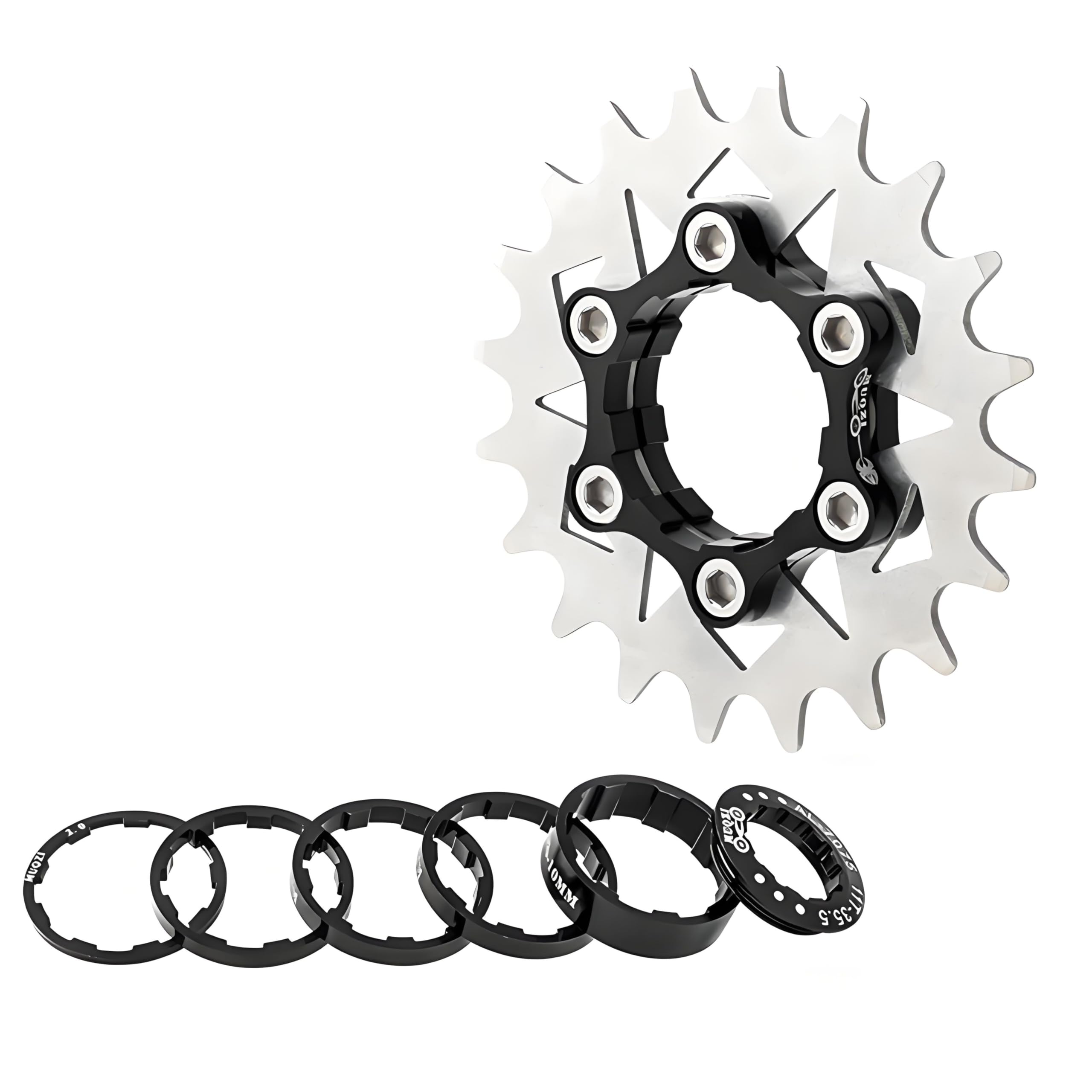 HillMiles MTB Single Speed Bike Freewheel, 12/13/14/15/16/17/18/19/20/21/22T Single Speed Cassette, Bicycle Freewheel Single Speed Conversion Kit with Spacer (20T)