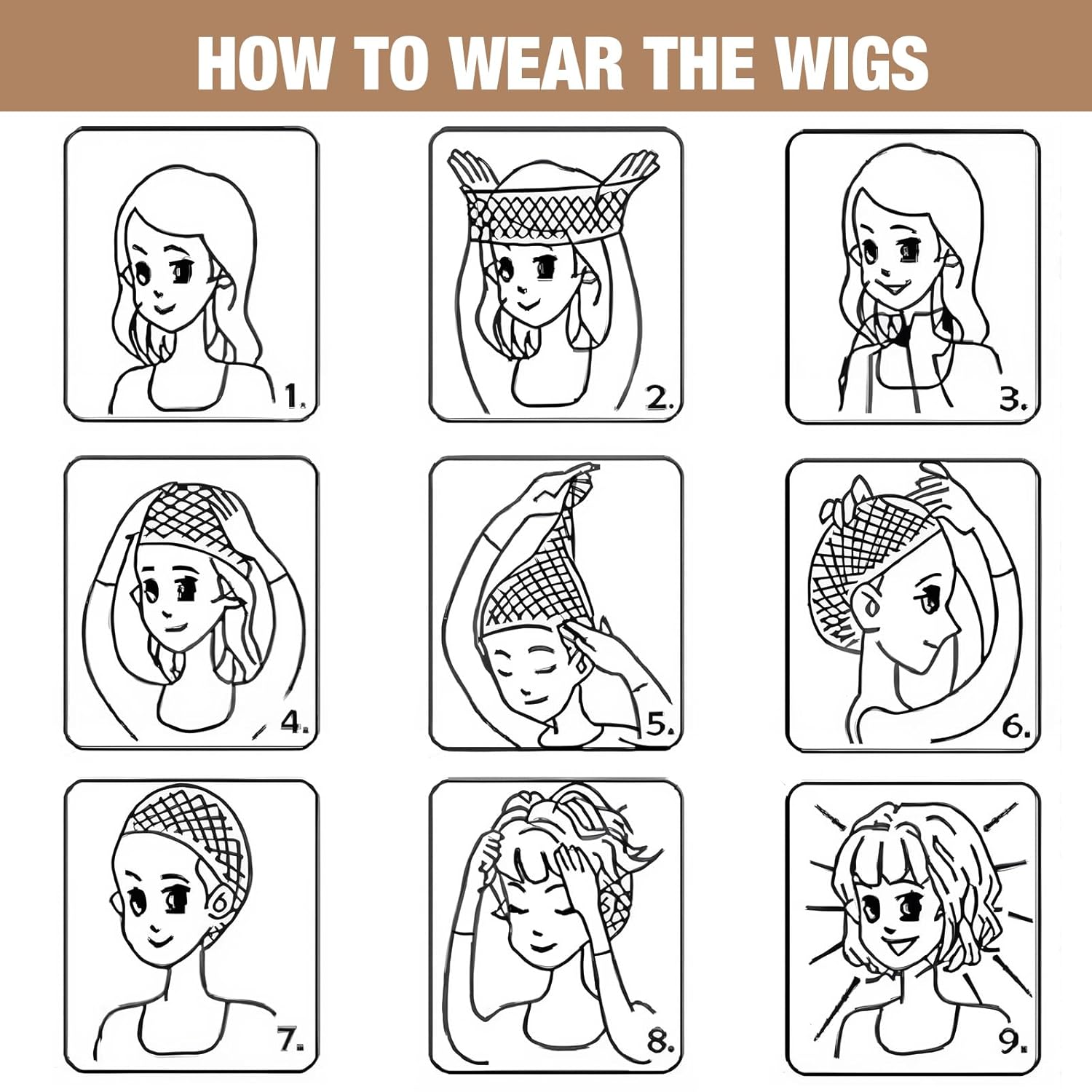 8 Pcs 14 Inch/35 cm Colorful Party Wigs Short, Holiday Anime Cosplay Halloween Costume Wig, Wolf Tail Side Bangs, Temperature Fiber Hairpieces for Halloween Bachelorette Party Daily Use - Image 7