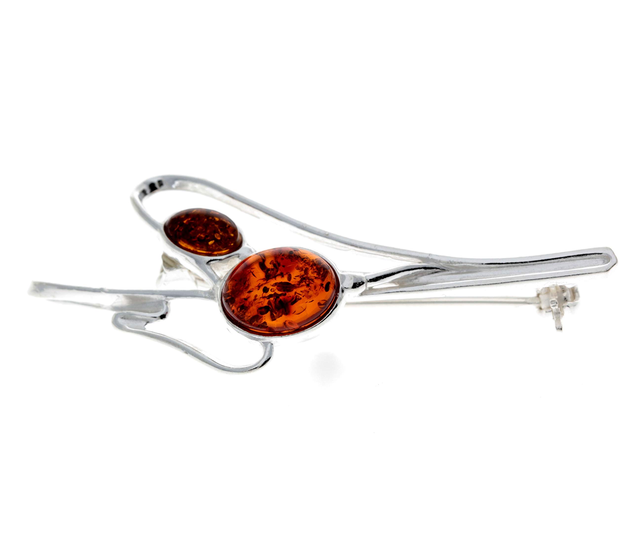 925 plata de ley y joyas de ámbar Báltico – broche 4029