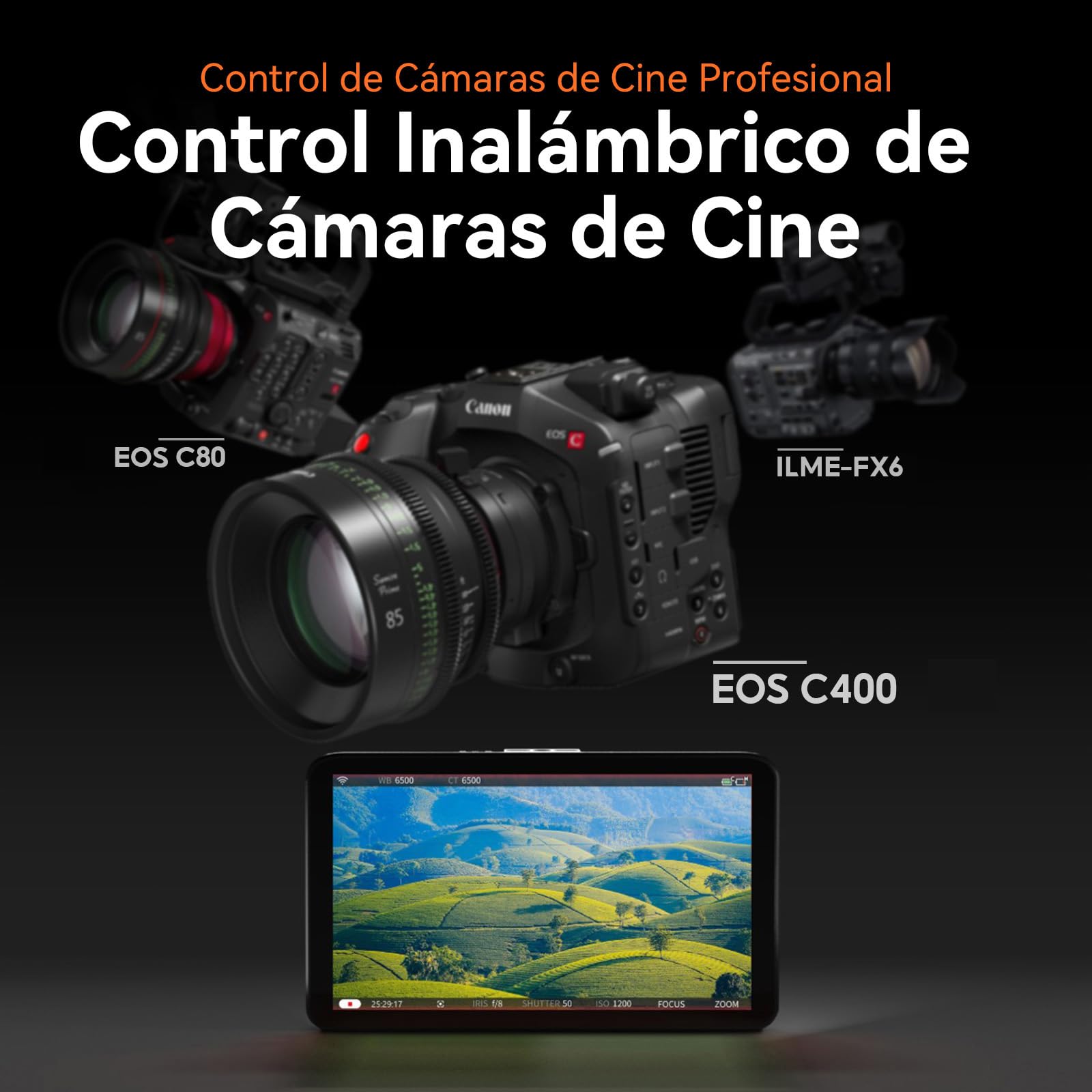 Portkeys LS7P Monitor De Campo On-Camera 7" 1000nit Touchscreen, Control Inalámbrico De Cámara, Marco De Metal, Monitor Compatible con S0NY FX3/FX30/FX6, CAN0N EOS C80/C400, BMPCC 4K/6K