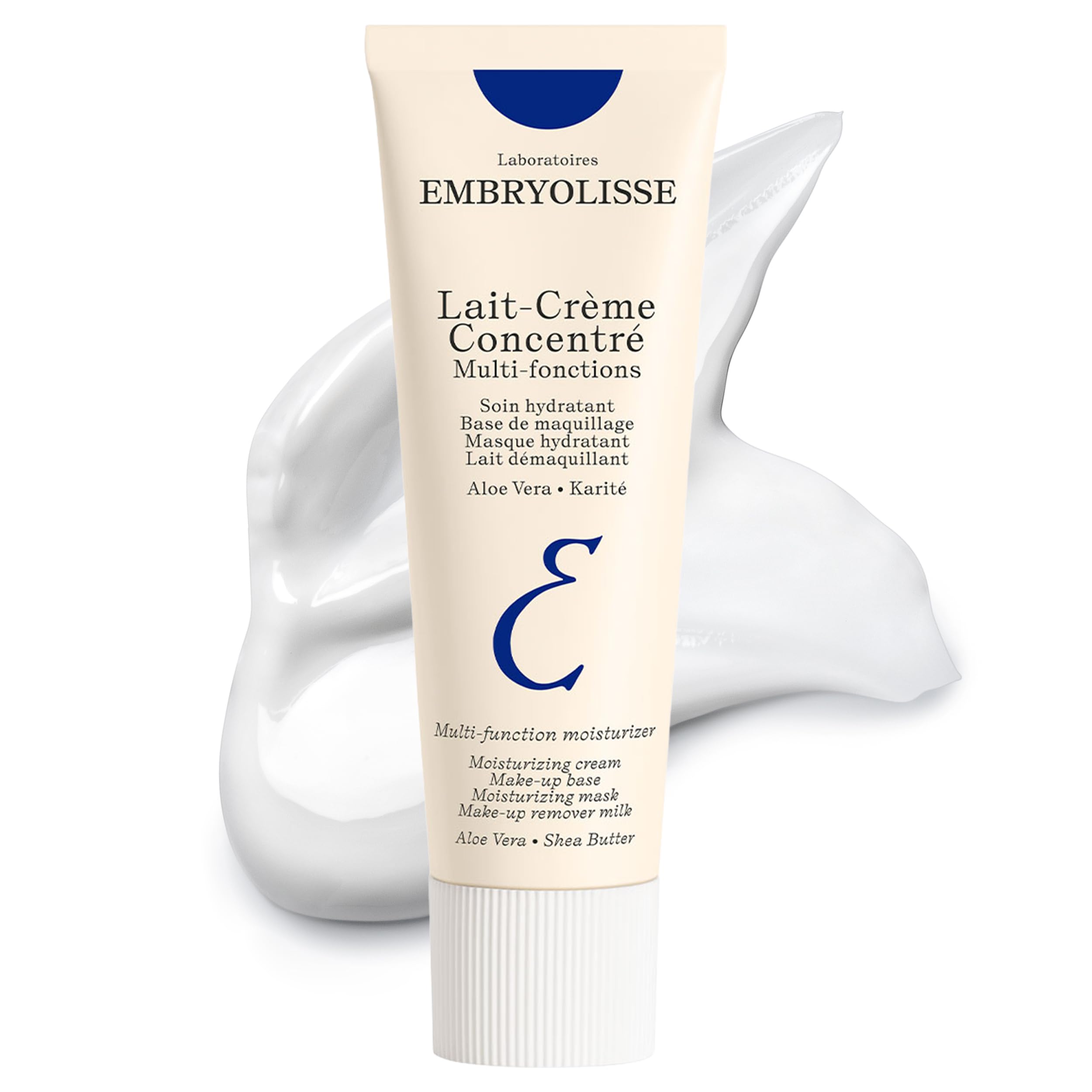 Embryolisse Lait-Crème Concentré Multifunction Daily Moisturizer, Makeup Primer, and Makeup Remover, French Face Cream With Shea Butter & Aloe Vera, Suitable for All Skin Types, 75 ml