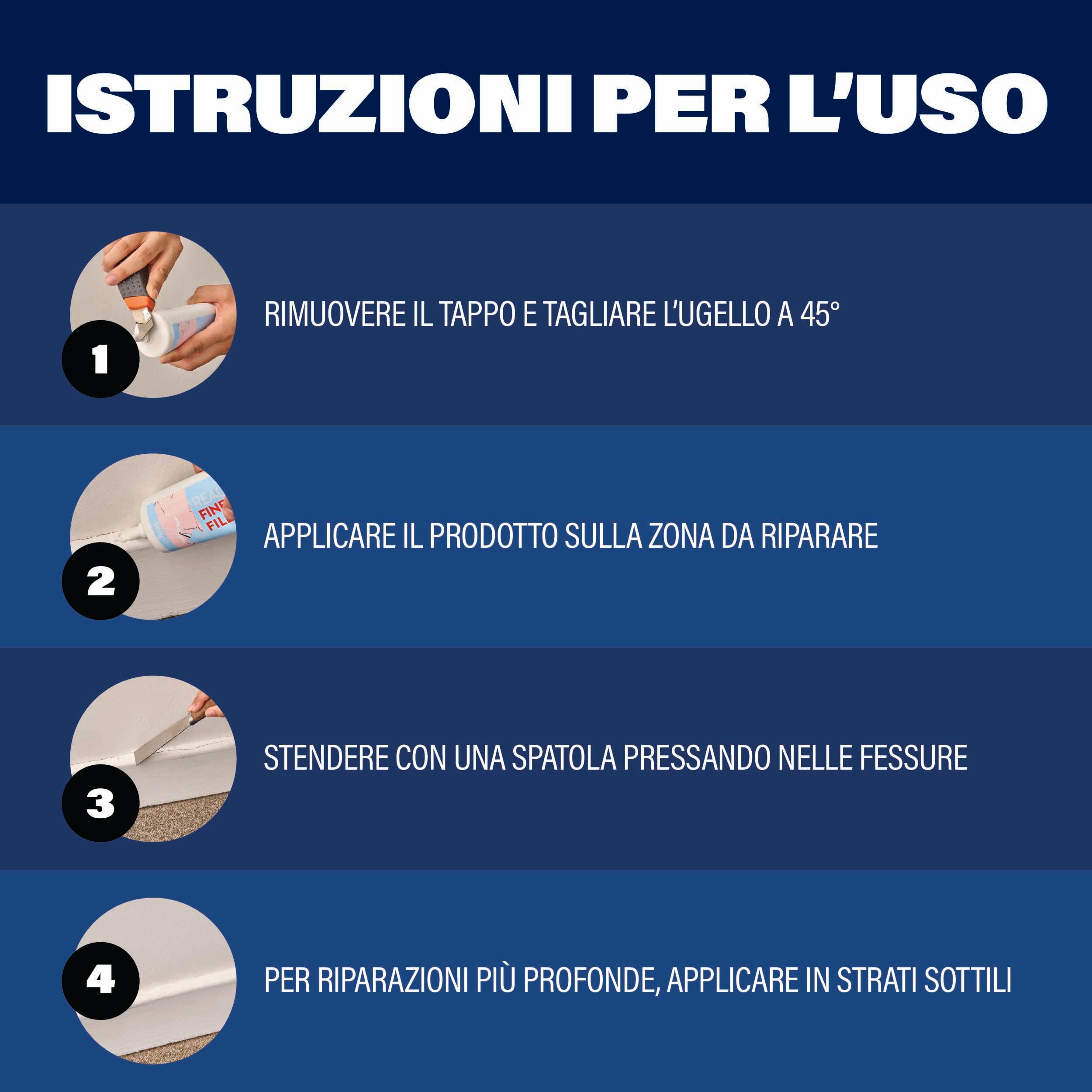 Bartoline Stucco pronto all'uso per superfici fini Tubo 600 g Finitura ultra liscia asciugatura rapida facile applicazione