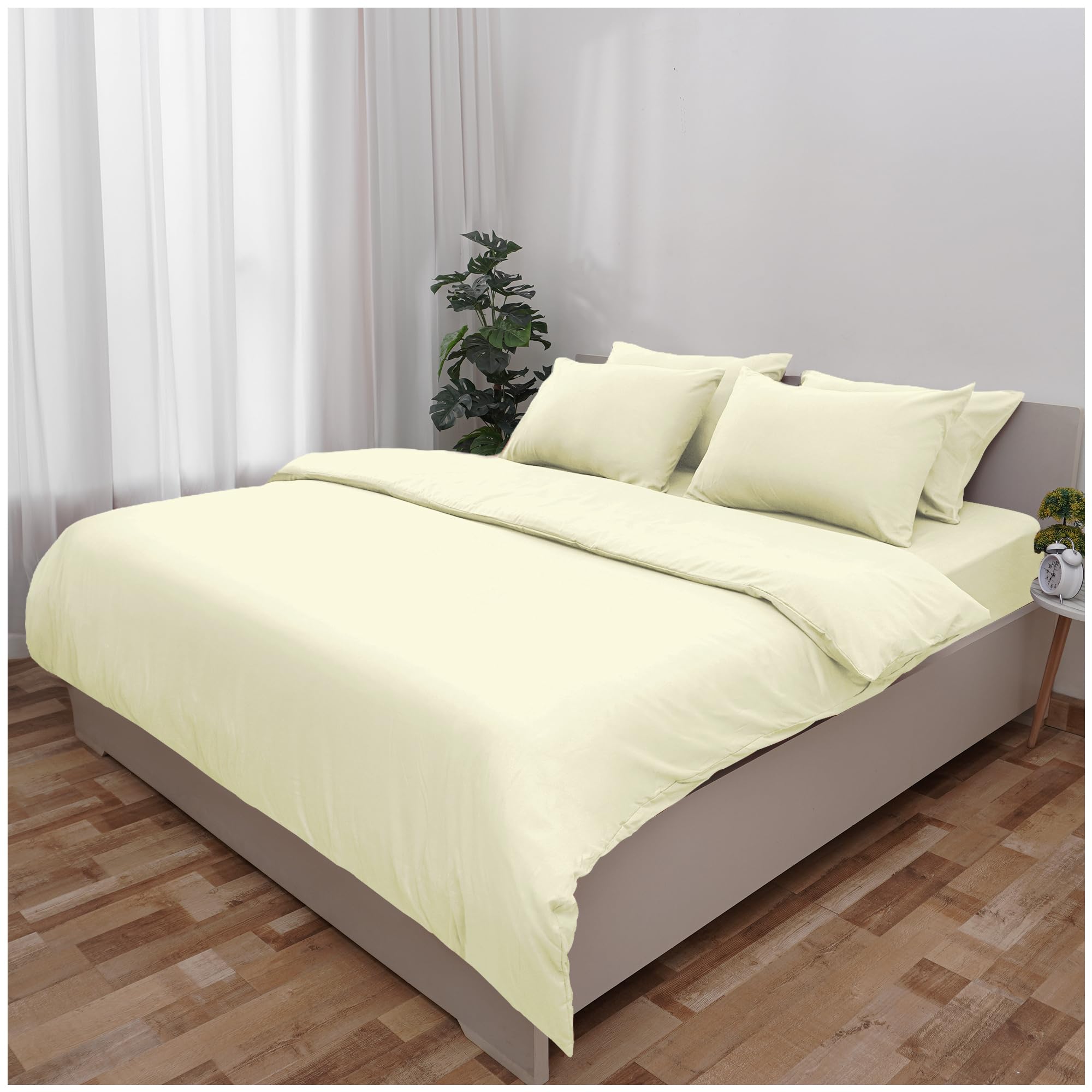 Novo Home Double Bed Duvet Cover Set Ivory – Soft Microfibre Quilt Cover with 2 Pillowcases | Durable, Easy Care Double Bedding for Modern Bedroom Comfort