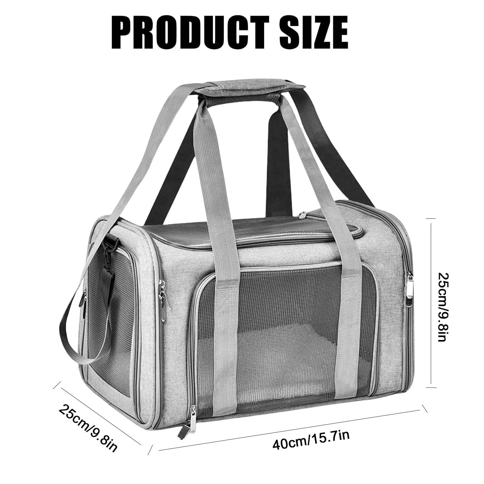 40*25*25cm Katzentransporttasche Haustiertasche kleine, 3kg Faltbare Transportbox Katze mit Schulterriemen Transportbox Katze Katzentransportbox Hunde Katzen Transportboxen für kleine Katzen Hunde-S
