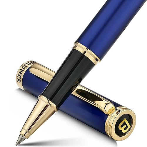 BEILUNER Luxury Rollerball Pen,24K Gold Trim,Noble and Elegant Designs,Schneider Ink