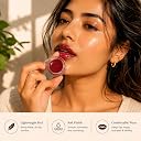 Maroon Tinted Lip Balm For Women | Hydrating Lip Butter For Dry & Chapped Lips | Shea Butter, Cocoa Butter & Vitamin E | Lightweight Non Sticky Glossy Lip Tint | Daily Use Lip Care 8g gallery image