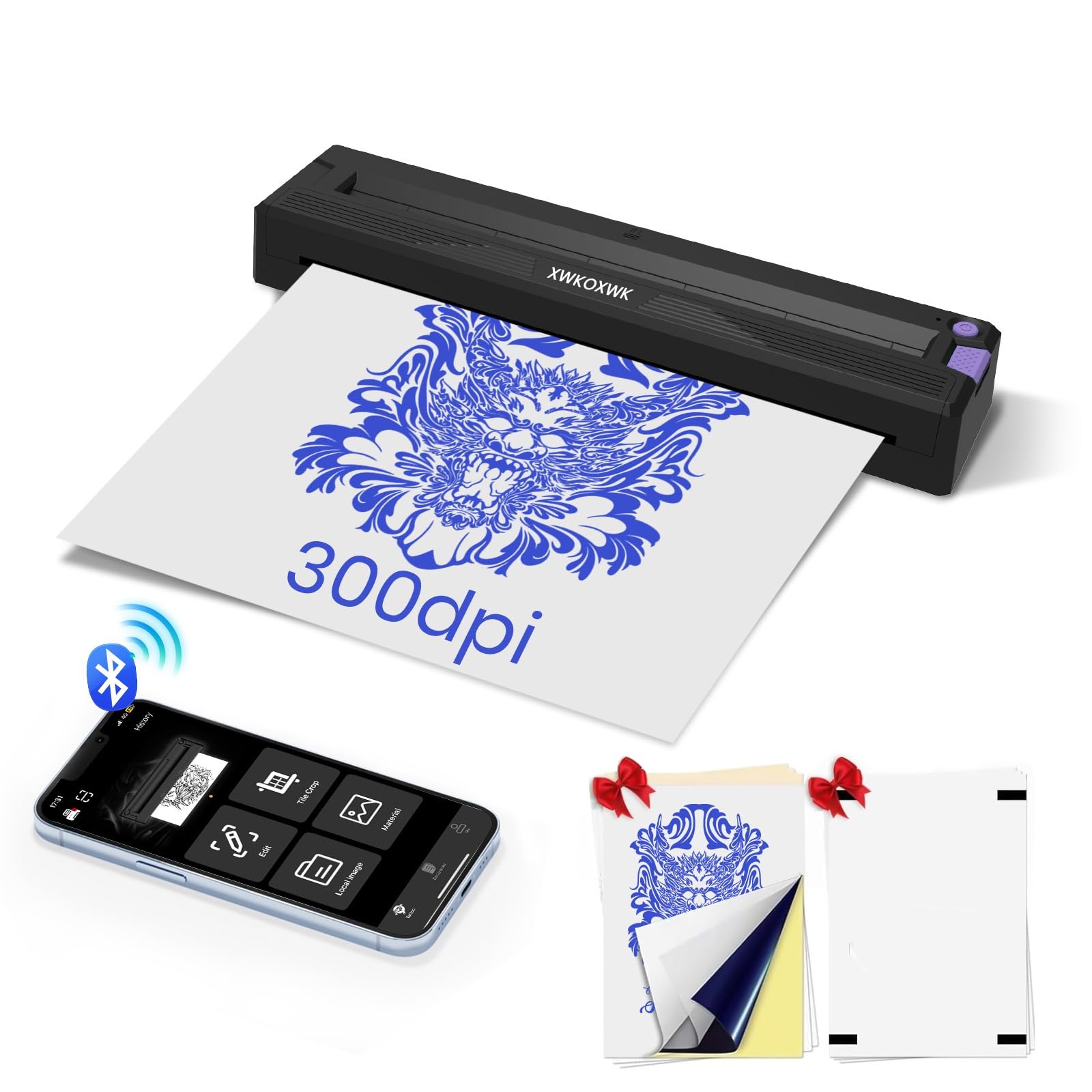 Portable Printers Wireless for Travel,Newly Upgraded,Inkless Thermal Bluetooth Printer Compatible with Android,iOS&Laptop,Support 8.5" X 11" US Letter&A4,Travel Small Mobile Printer for Home (Black)-picture-32