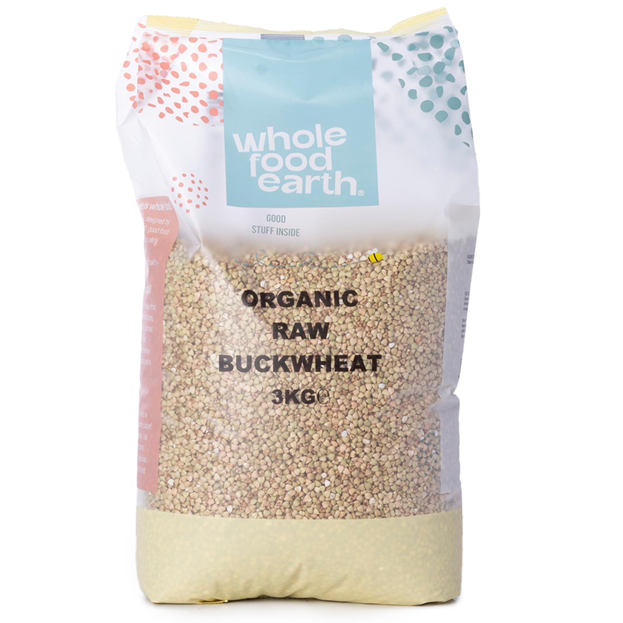Wholefood Earth Bio-Buchweizen – 3 kg – GVO-frei – Vegan – Ballaststoffreich – Zertifiziert Biologisch