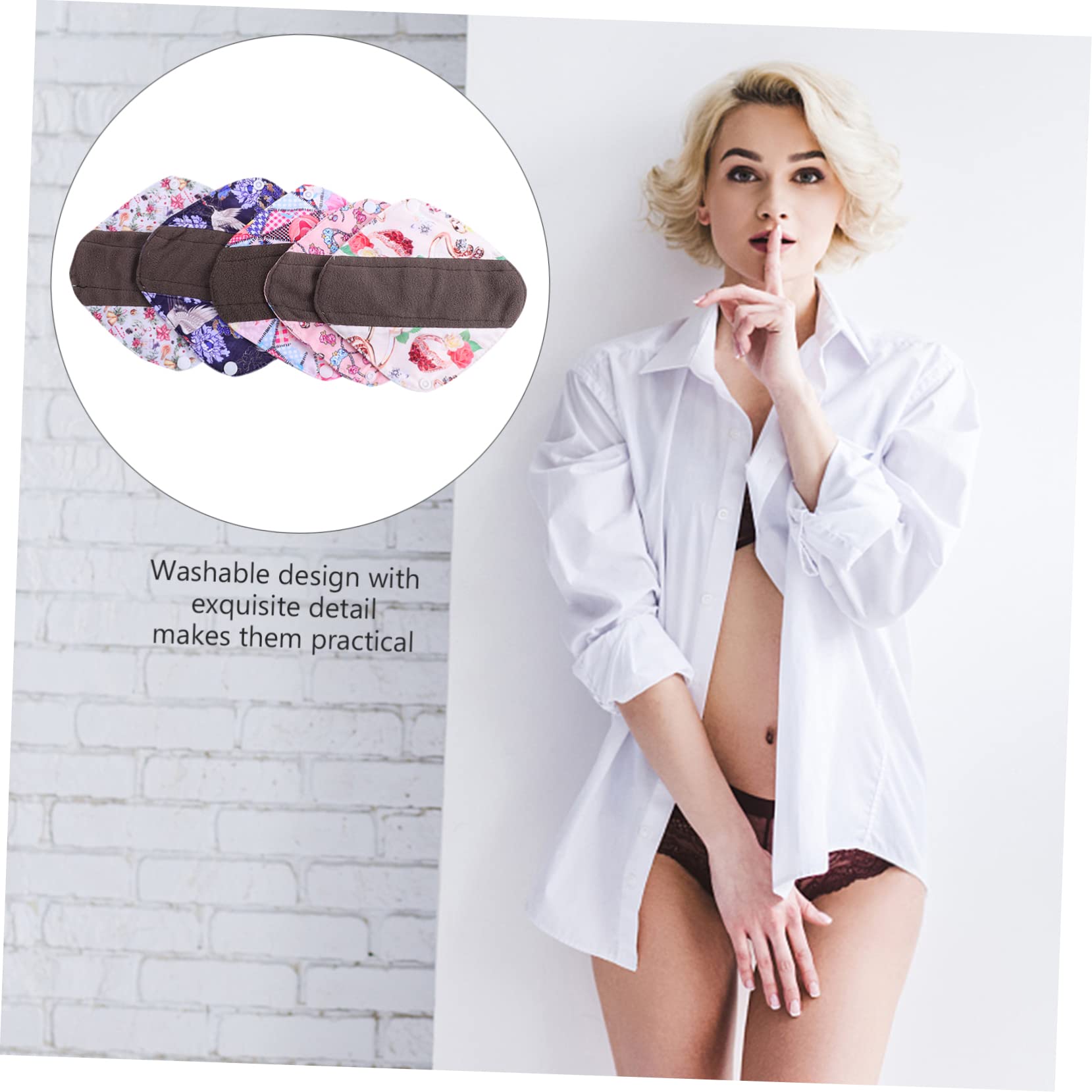 Healvian 3 Juegos Toalla De Tía Lavable Toalla Sanitaria Compresas Menstruales Reutilizables Almohadillas Femeninas Mujer Sanitaria La Capa Exterior Es De Tela Estampada. 5 Piezas * 3
