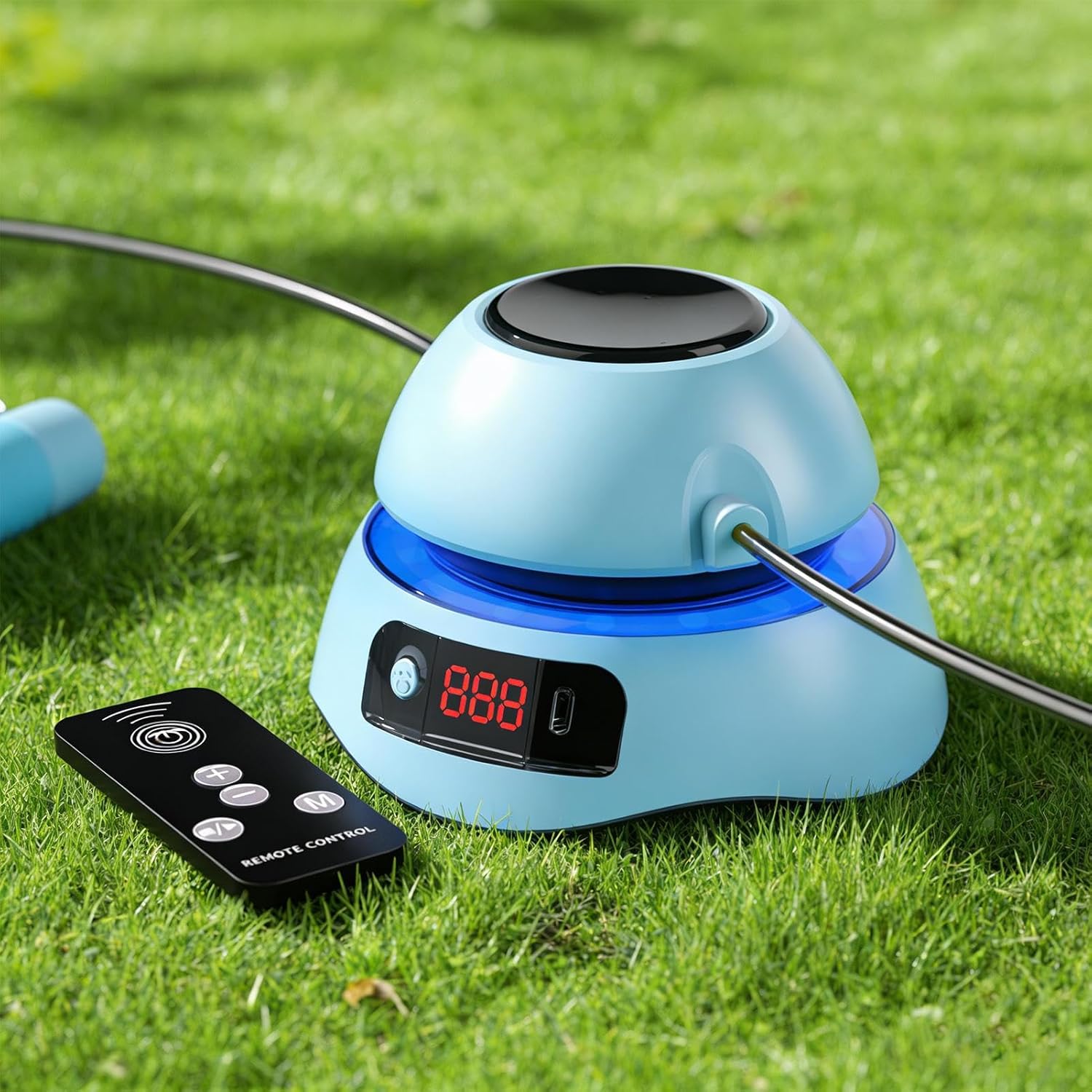 子供用縄跳びマシン,1から10段階速度調整可能 カラーライト内蔵 ジャンプトレーニング機器 ジム用 | 電動ジャンプロープマシン リ