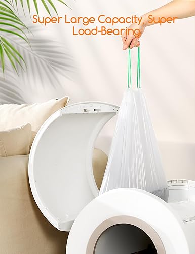 Miniatura 2 de MeoWant Bolsas de basura reemplazadas, bolsas portátiles para receptáculos de basura para gatos para caja de arena autolimpiante LB01, 20 unidades