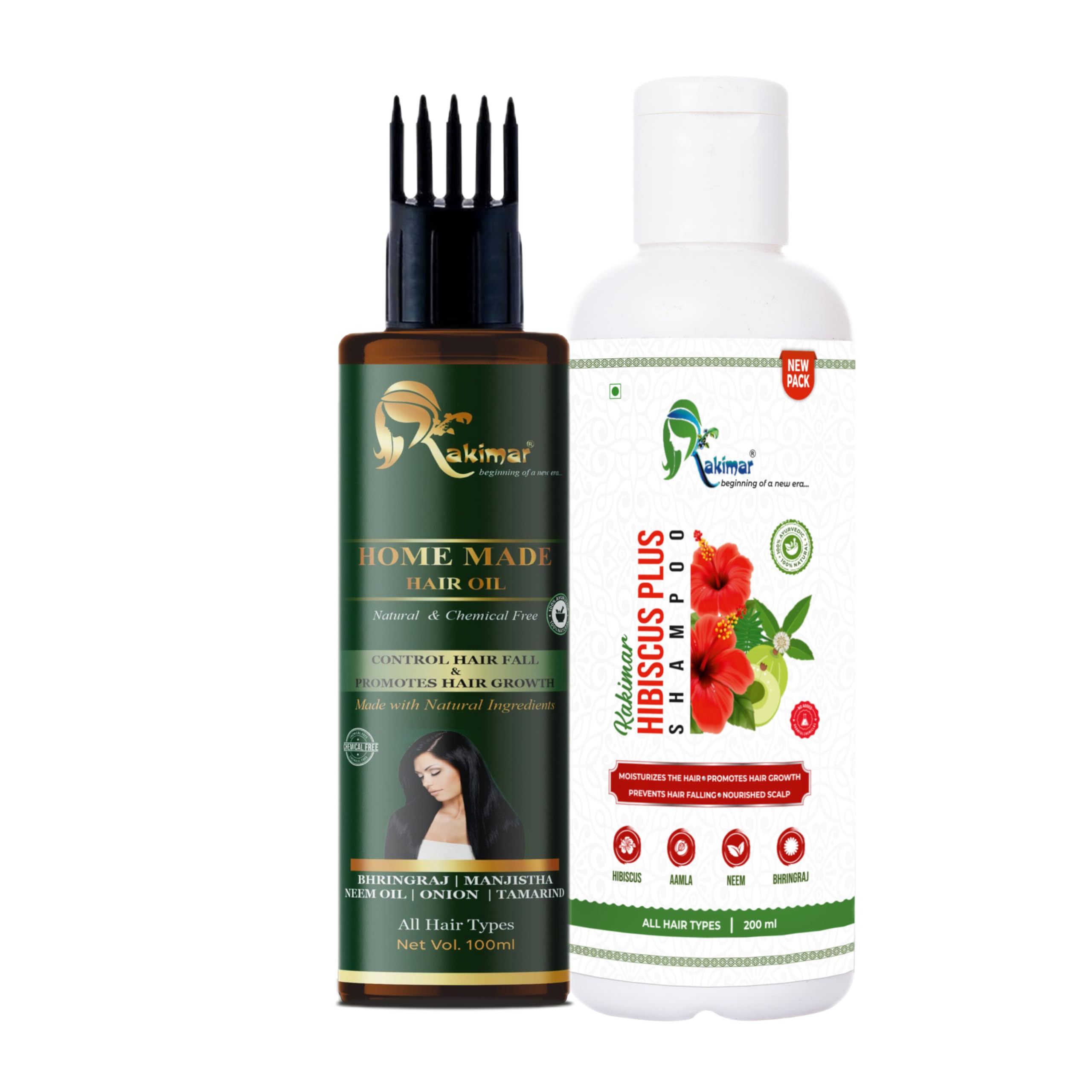 Organic Homemade Hair Oil & Hibiscus Plus Shampoo Combo For Men & Women | Ayurvedic Herbs To Control Hair Fall & Dandruff | Moisturizes Hair & Promoting Growth - (100 ml + 200 ml Combo Pack)-image-31