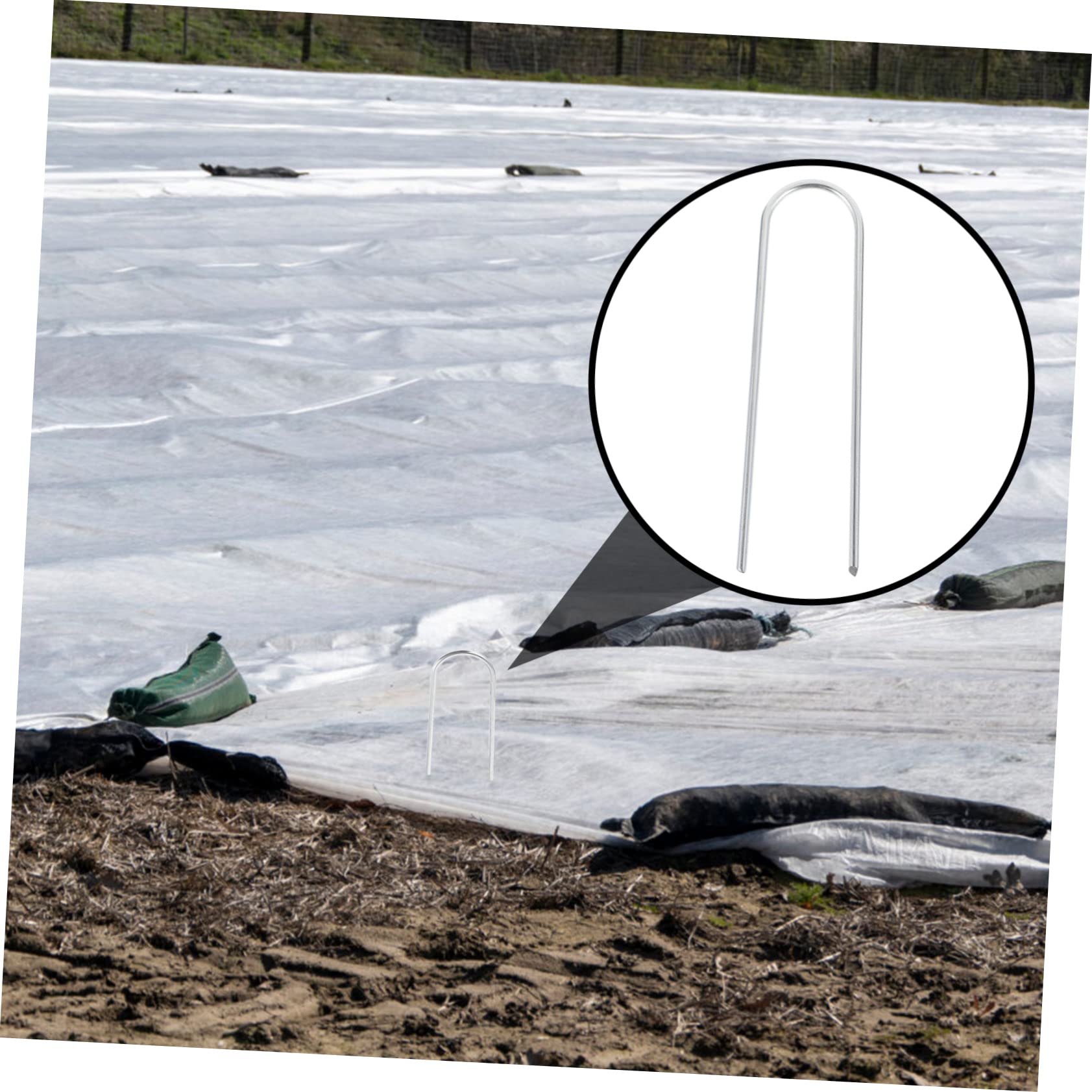 Lot de 50 Piquets De Fixation Galvanisés en Forme De U pour Tente Gazon Installation Sécurisée pour Projets Daménagement Paysager