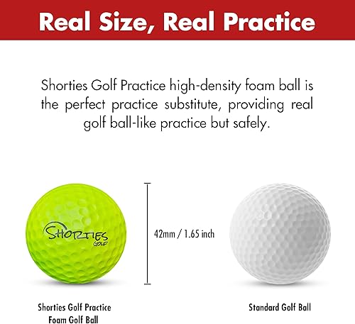 Miniatura 2 de Shorties Golf Pelotas de práctica, paquete de 8 pelotas de golf de espuma de alta densidad de colores para hombres, mujeres y niños, entrenamiento