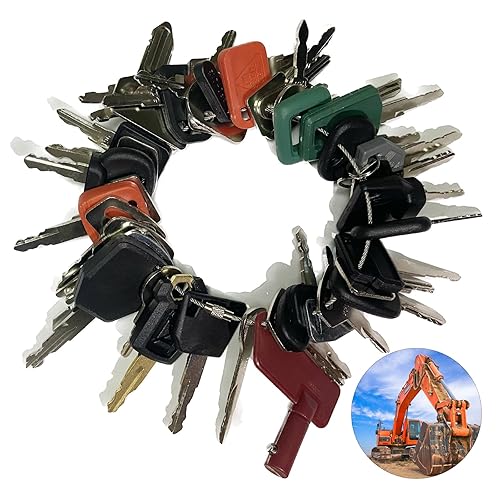 Juego maestro de 42 llaves de equipo pesado, llave de encendido para gato, funda JD John Deere Hyster Komatsu Kubota Yanmar Daewoo Takeuchi Ford New