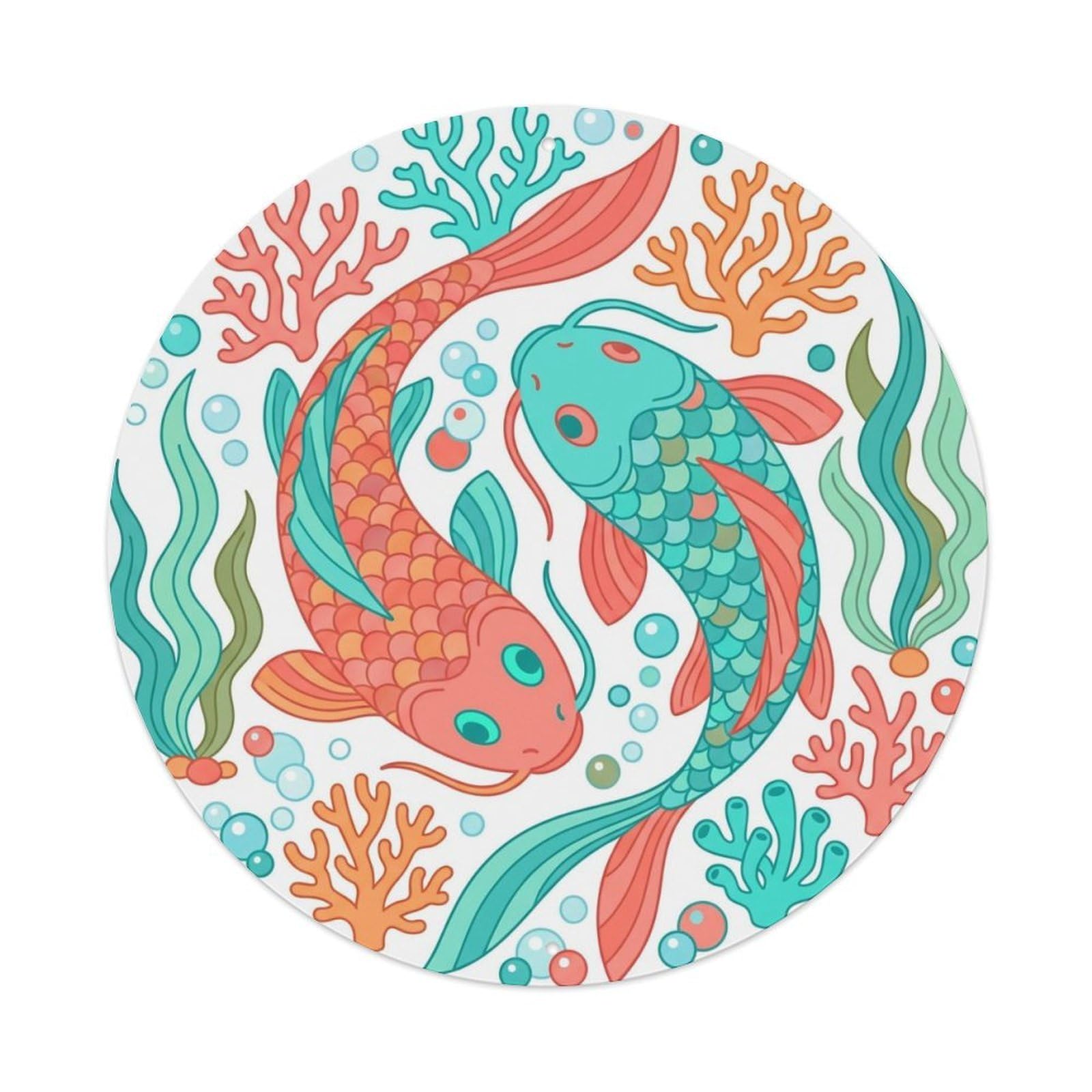 TaiChi Koi Fish Coral Reef Tropical Ocean Underwater Paradise Metal sign