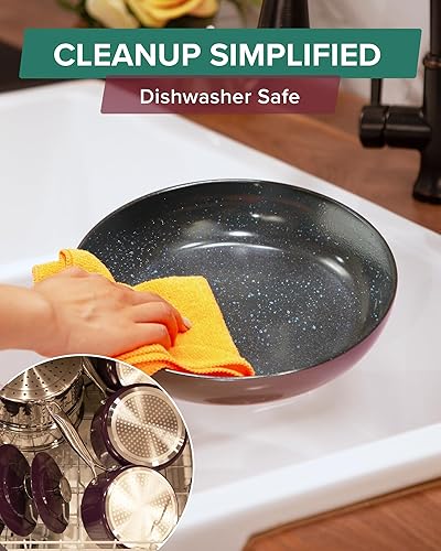 Miniatura 8 de Nuwave Lux - Colección de utensilios de cocina prémium de 13 piezas, cerámica azul Duralon Healthy G10 antiadherente, ultra duradero, sin PFAS,