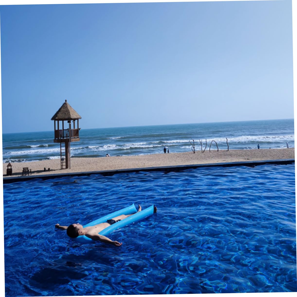 Materassino da Mare Gonfiabile Blu in Nailon, Galleggiante per Nuoto | Atmosfera Estiva, Leggero e Portatile, Facile da Riporre e Trasportare