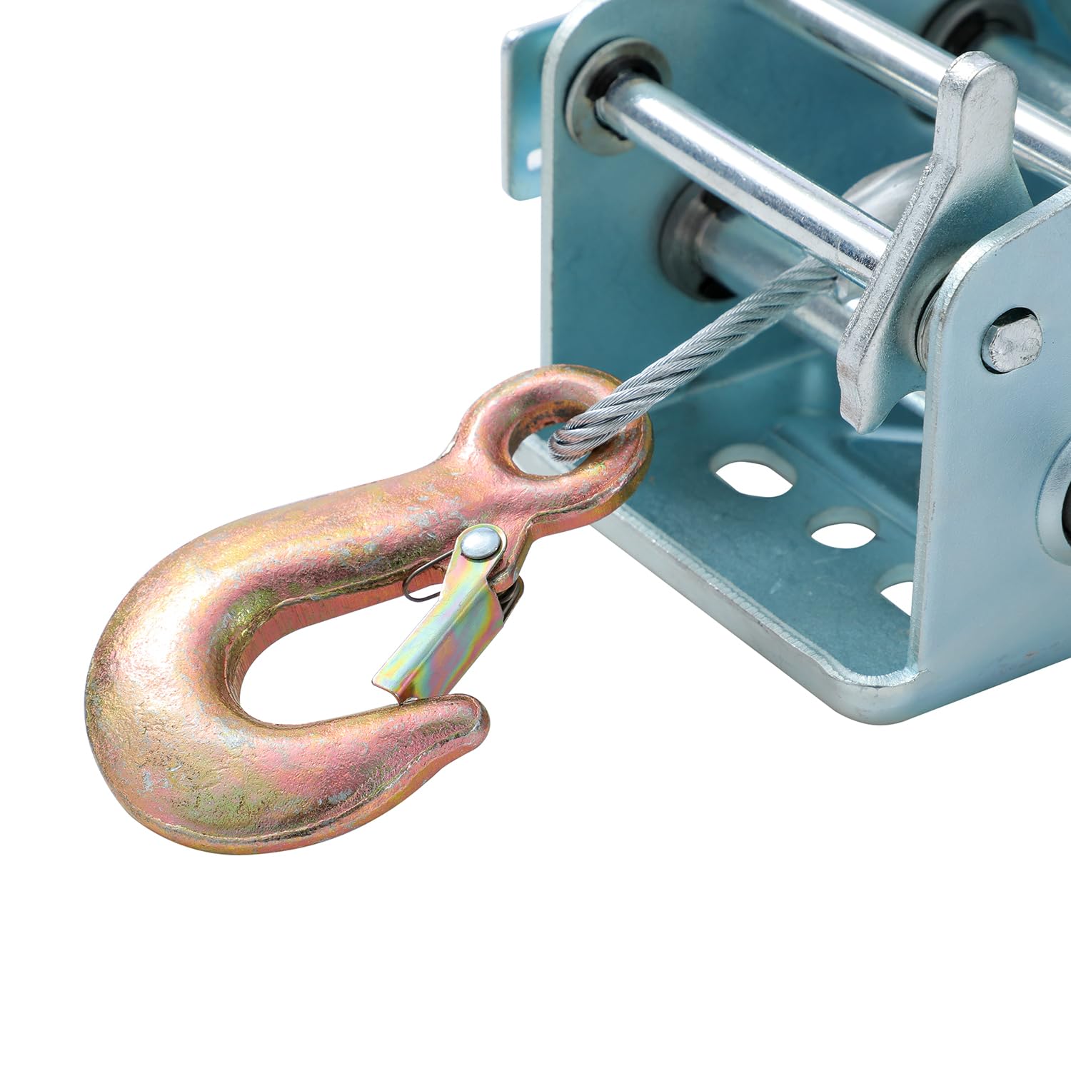 KATSU Tools Cabrestante Manual Pesado 3500lbs 1587kg con Cable de Acero de 10m, Sistema de Engranaje de 2 Velocidades, para Remolques de Coche, Caravana, Barco, Camión y Recuperación 325934
