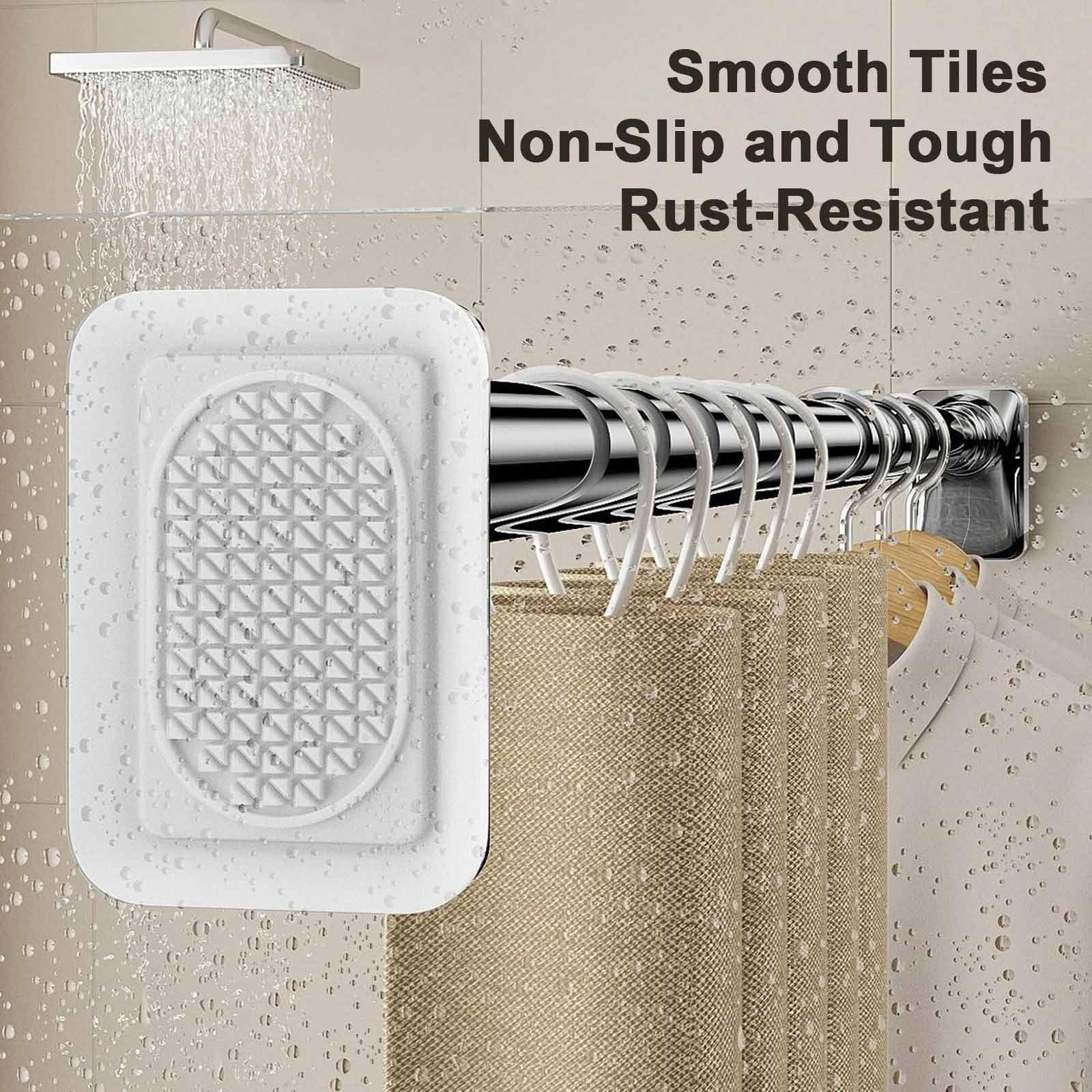 Barra de ducha ajustable sin taladro, acero inoxidable, 5075 cm Φ33 mm, perfecta para baño, dormitorio, sala de estar, fácil instalación, duradera y elegante