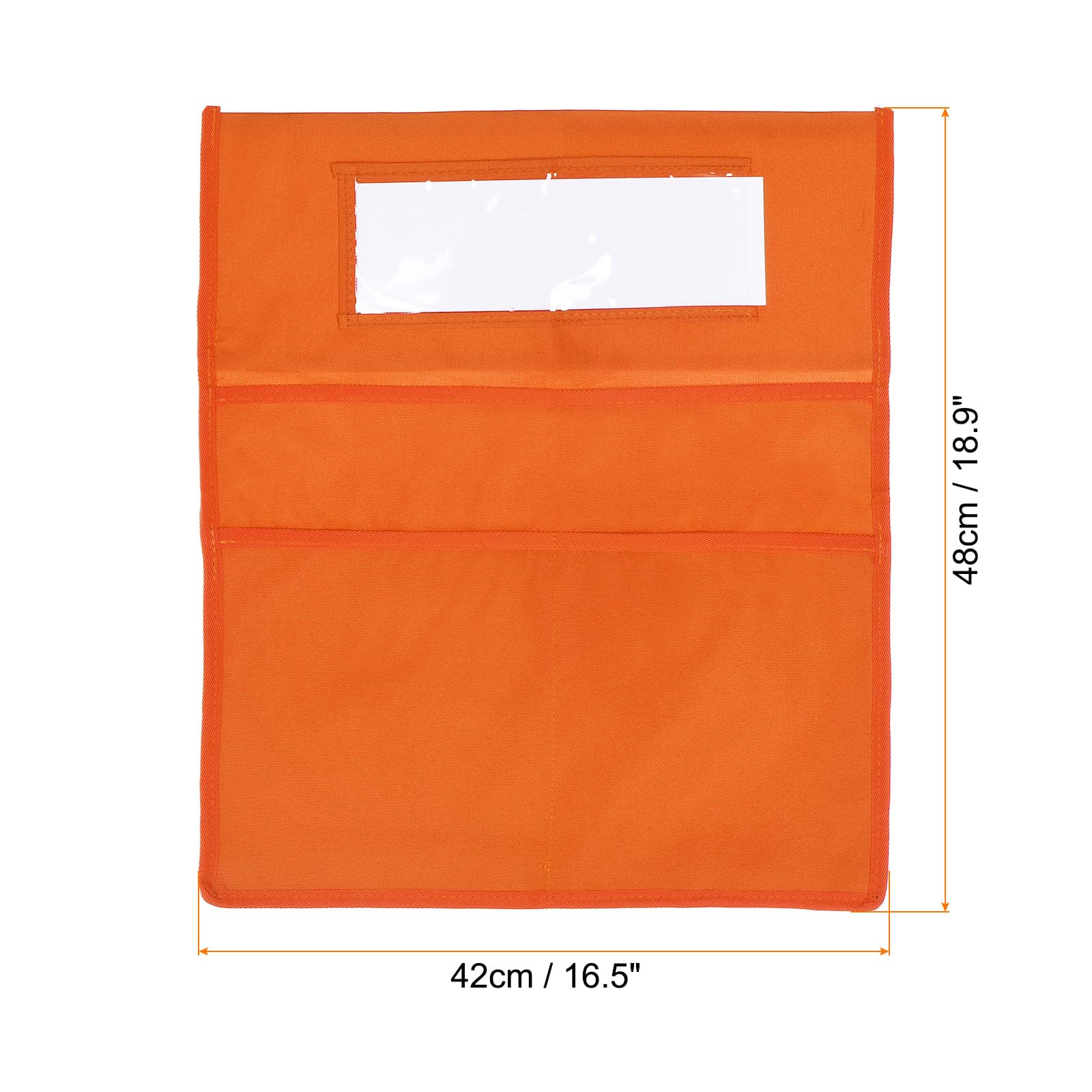 PATIKIL 3 Slots Chair Pockets for Classrooms 2pcs Classroom Chair Pockets for Classroom Chair Pockets Label for Paper Book Stationery Orange - Image 2