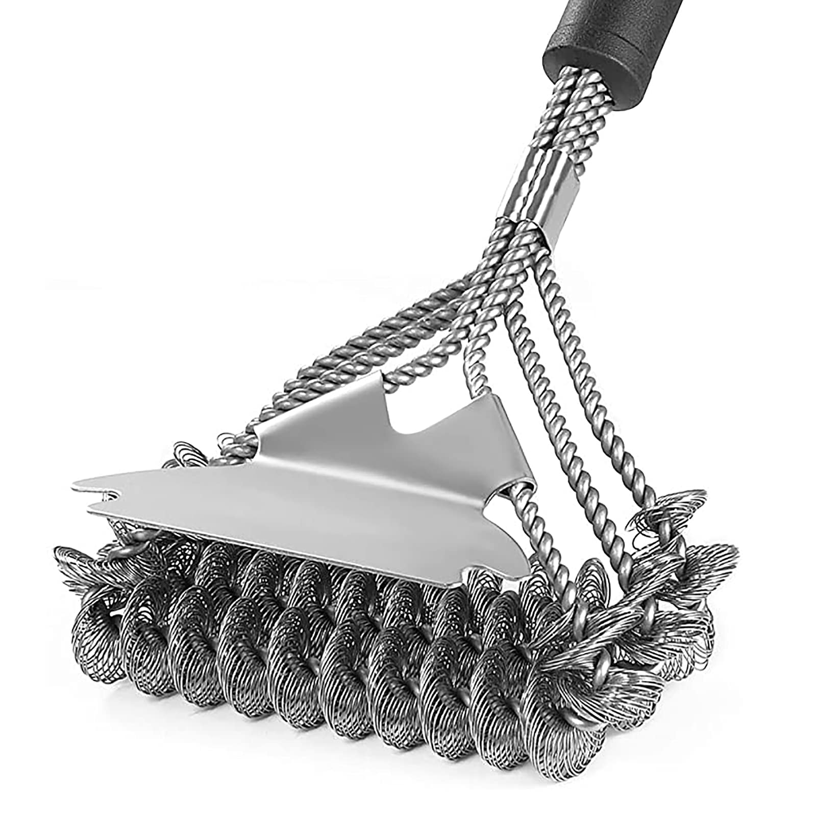 TAME Grill Cleaning Brush and Scraper, 18" Stainless Steel BBQ Brush Bristle Free for grill Cleaning Barbecue Accessories Tools