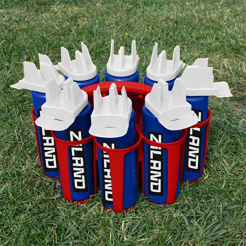 Hybrid Water Bottle Set- (8 x 1 Litre Bottles 1 x Carrier)(Blue/White - Red Carrier)