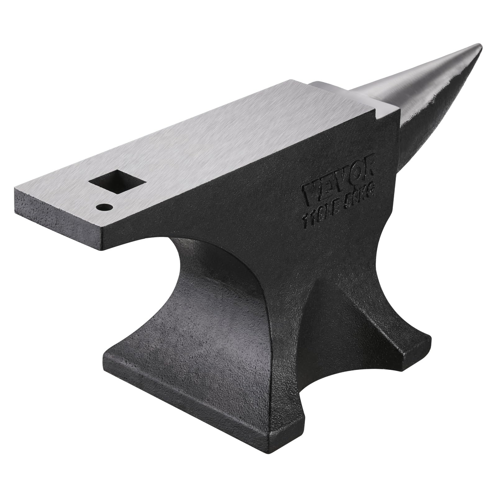 VEVOR Enclume de Forgeron en Acier Moulé 52,8 kg, Enclume à Corne Simple Ronde, Haute Dureté, Grand Plan de Travail, Base Stable, Outil de Travail du Métal pour Pliage, Façonnage, Torsion, Bijoutiers