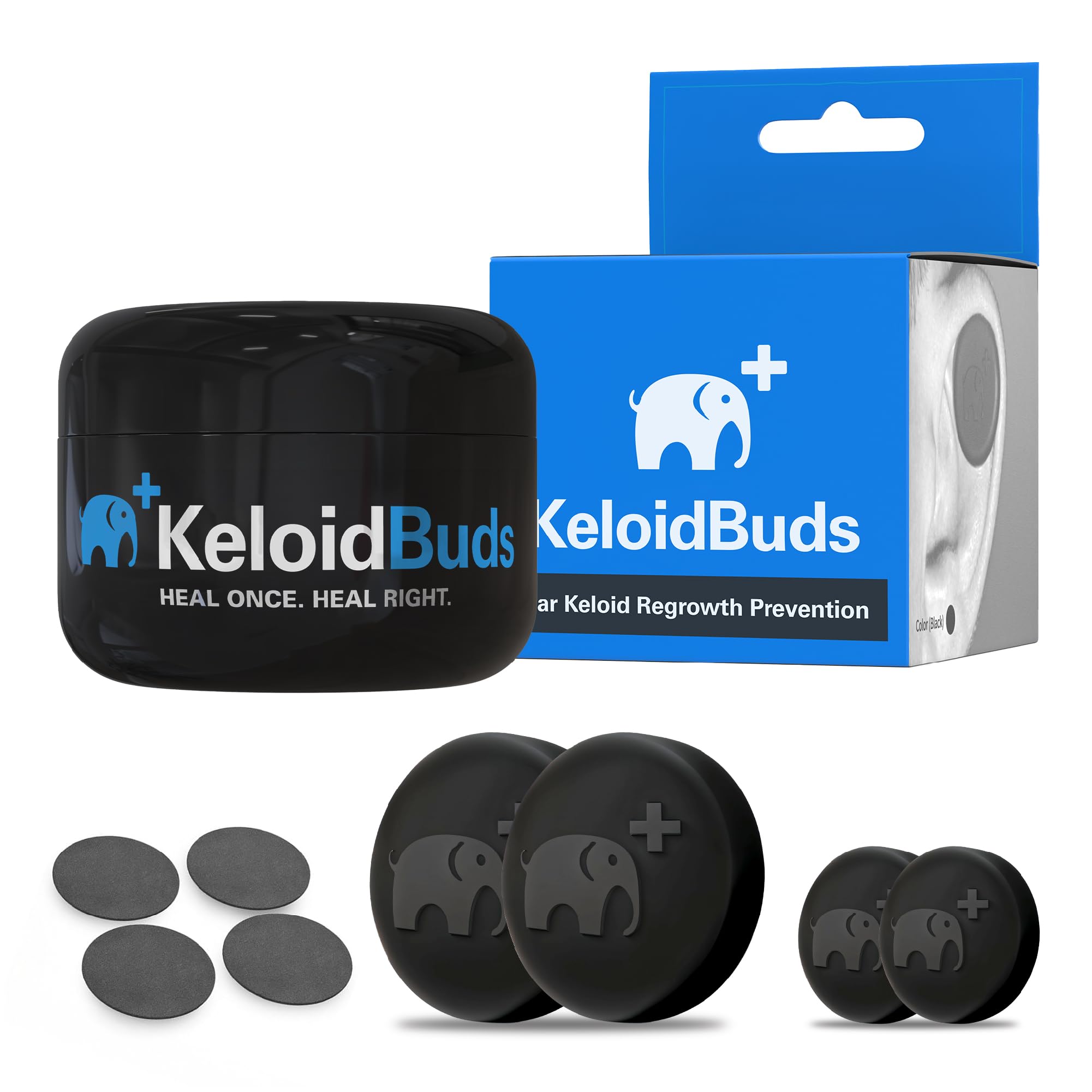CauliBuds KeloidBuds Pressure Earrings for Keloids - Premium Silicone and Neodymium Magnet Compression Kit for Treatment of Keloids - Optimal Clip On Pressure