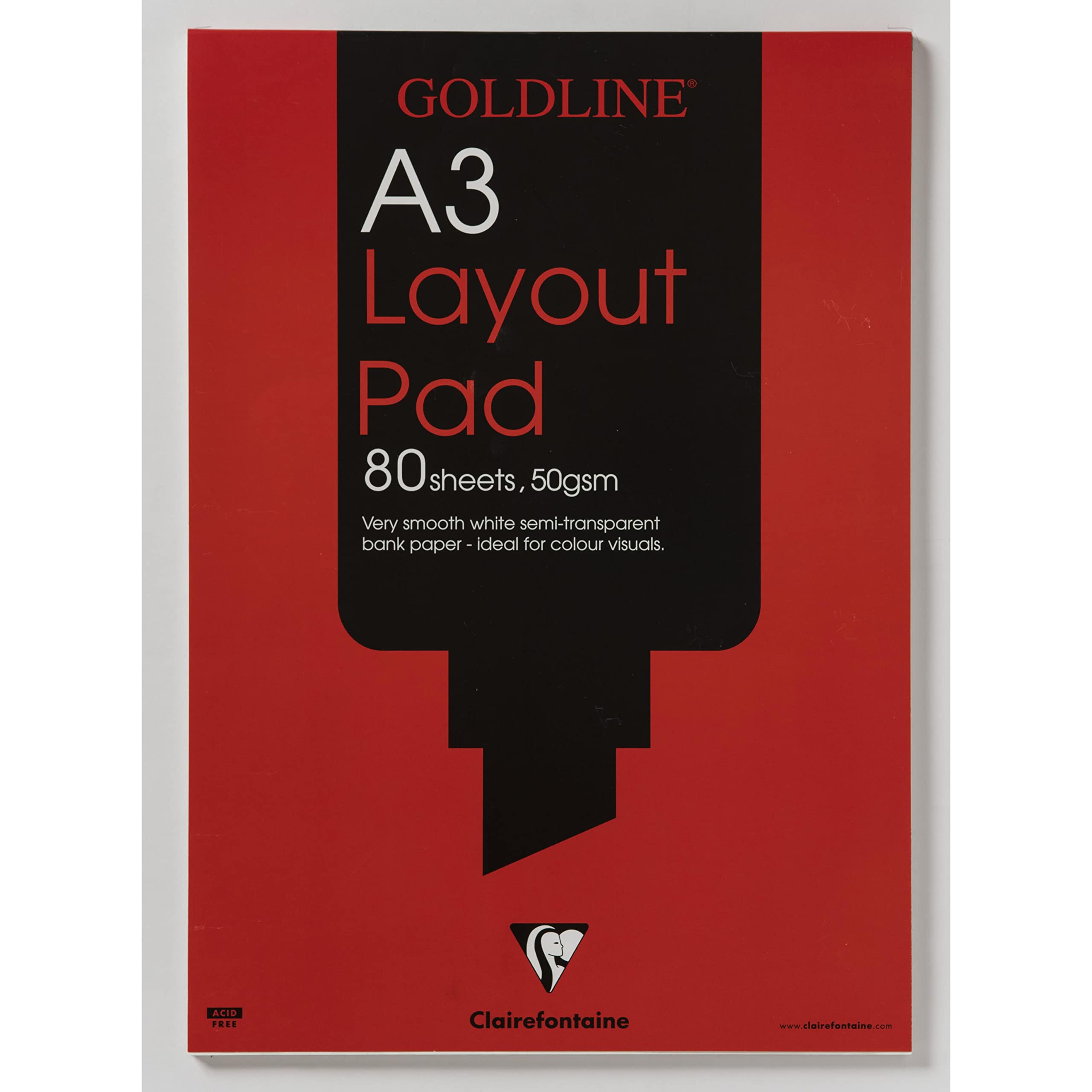 Lot de 5 Bloc de 80 feuilles de papier Layout Goldline A3 50 g/m²
