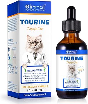 Taurine Liquid Drops for Cats Essential Amino Acid Supplement Easy-to-Use Liquid for Daily Nutritional Support & Overall Feline Wellness Natural Chicken Flavor, 60ml