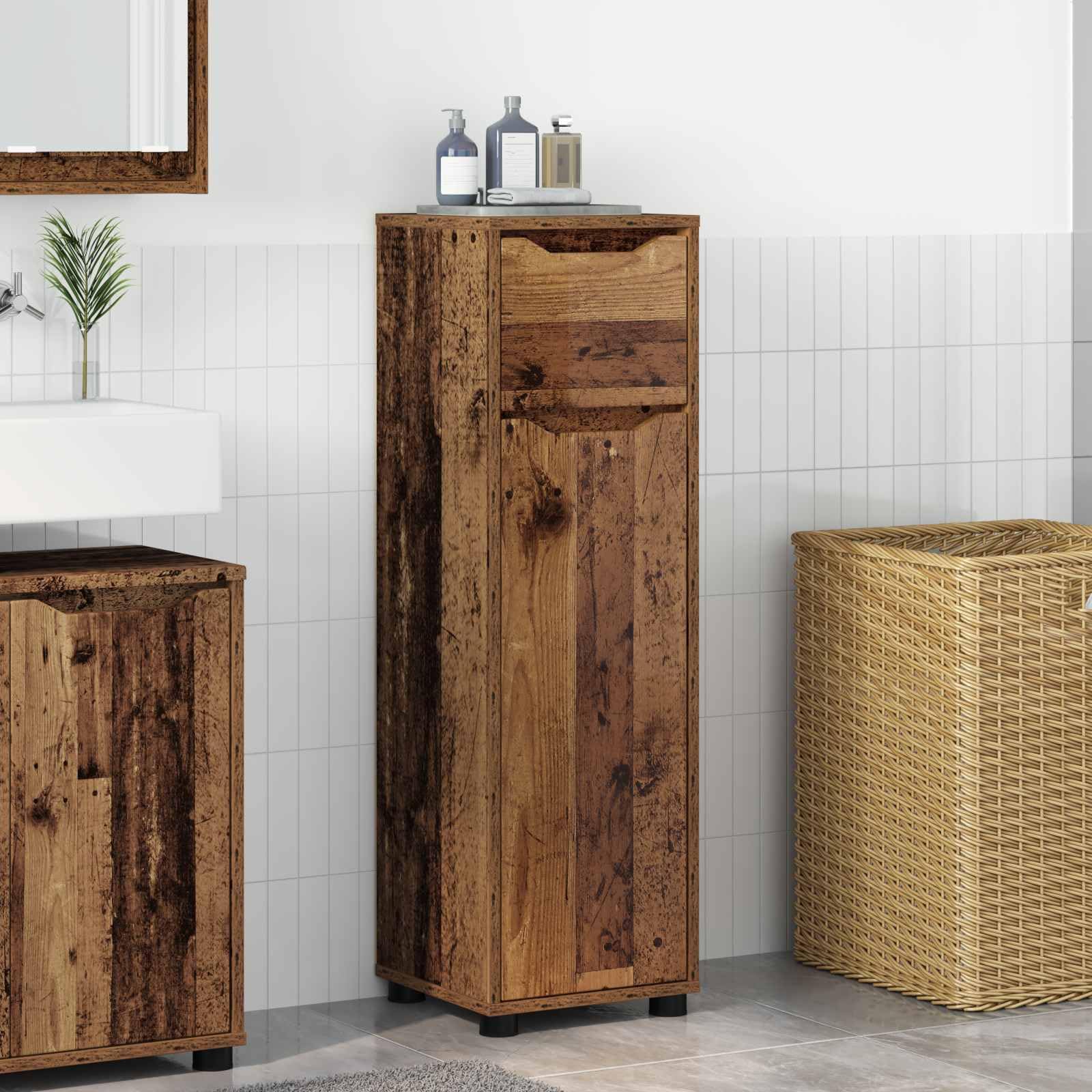 vidaXL Cabinet de Salle de Bain Bois Ancien 30,5 x 30 x 101 cm
