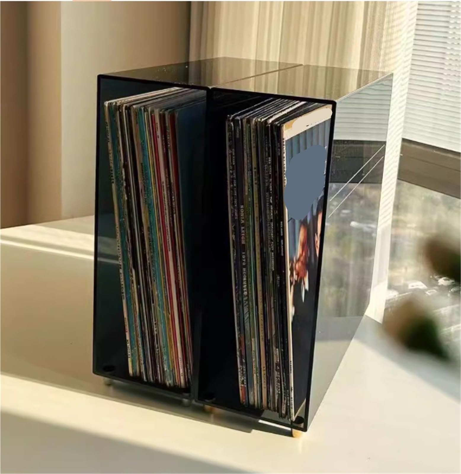 Soporte Vinilos Álbumes Organizadores De Discos Apilables De Acrílico Transparente con Forma De Cubo, Caja De Almacenamiento For Salas De Cine Estanteria Vinilos De Discos