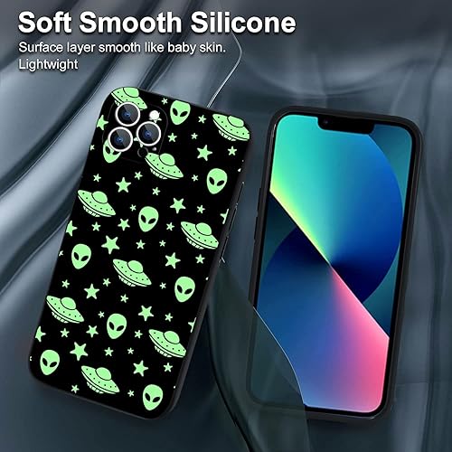 Miniatura 2 de Funda compatible con iPhone 14 Pro, misterioso alienígena ovni para iPhone, protección contra caídas, delgada, a prueba de golpes, funda de TPU para