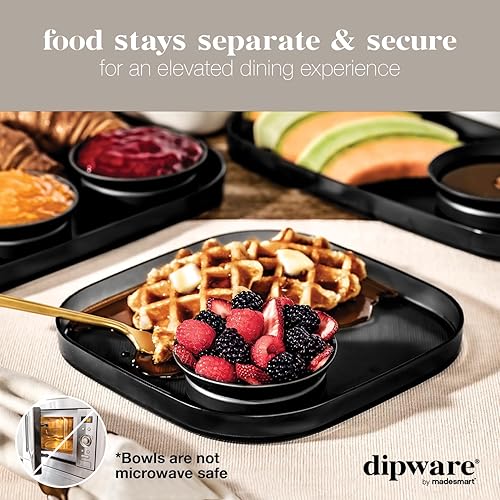 Miniatura 2 de Madesmart dipware - Plato llano con cuenco de inmersión plegable y extraíble para comidas y aperitivos plato reutilizable con cuenco multiusos,