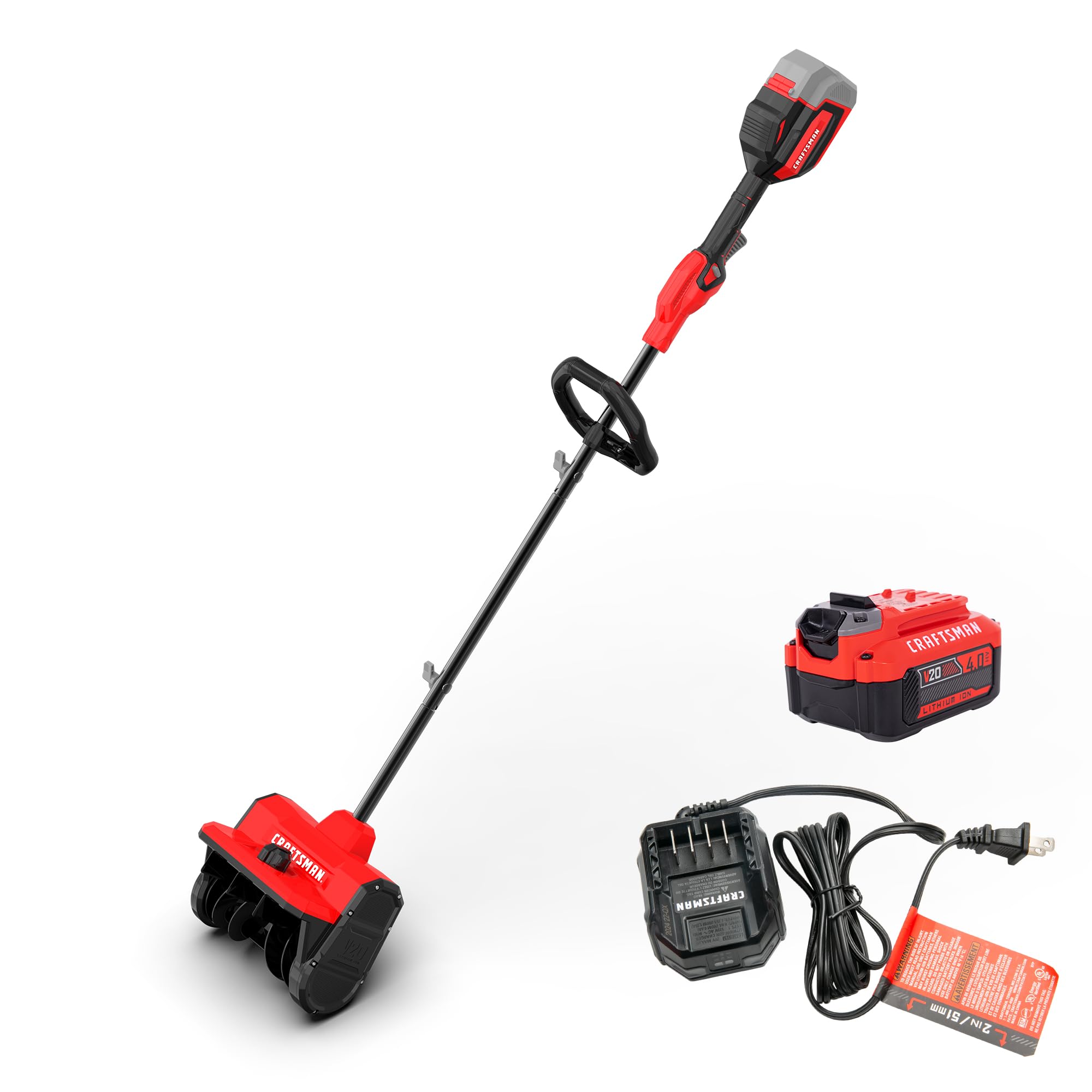 Snow Shovel, Cordless Electric Shovel with 10 Inch Width 6 Inch Depth, 20FT Throw Distance, Snow Blower/Snow Thrower for Patio/Drive Way with 20V 4.0 Ah Battery and Std Charger