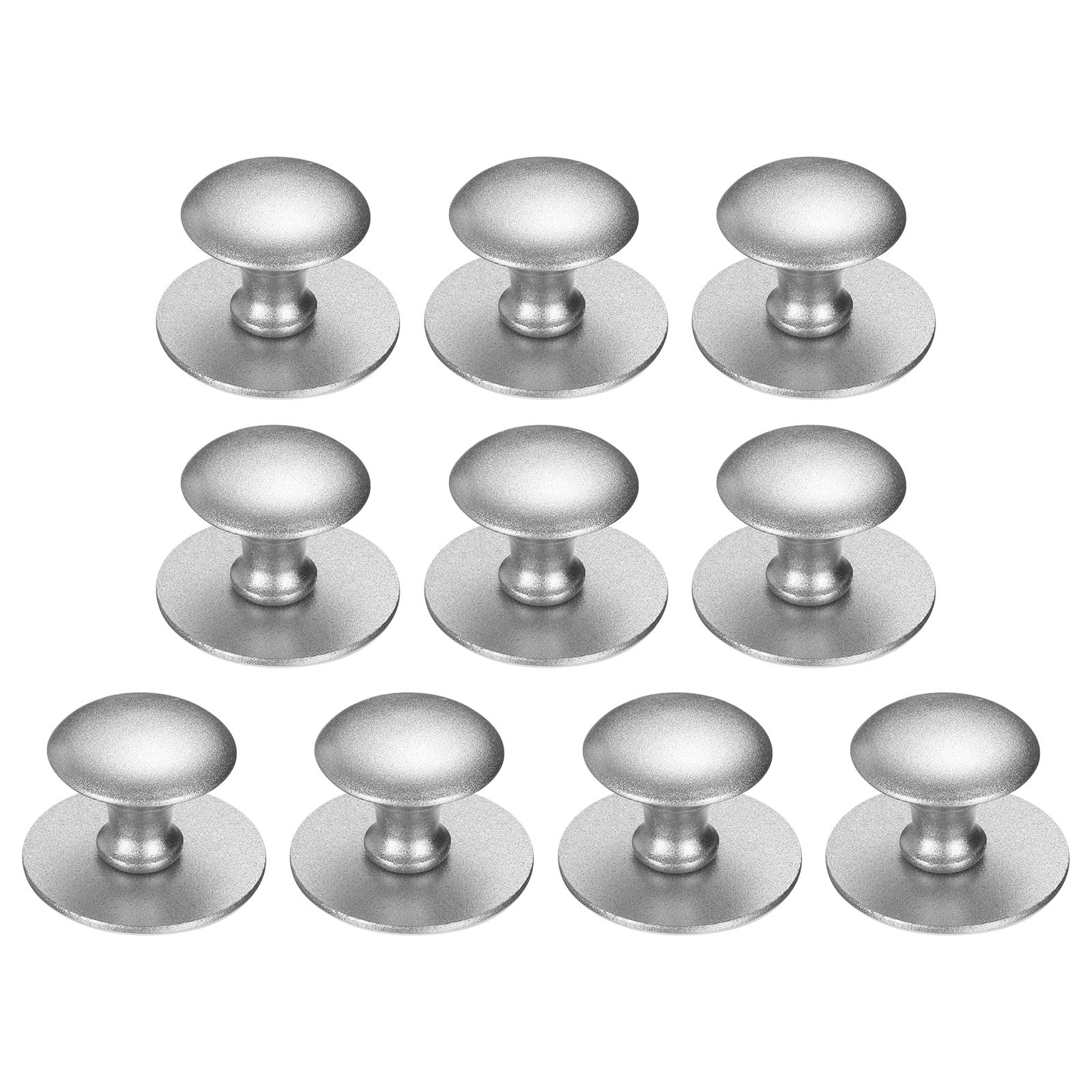 sourcing map 10 Pack Adhesive Cabinet Knobs, Stainless Steel Stick on Drawer Knobs, Round Self-Stick Instant Cabinet Handle Pulls for Window Wardrobe Cupboard Drawer Closet, Silver