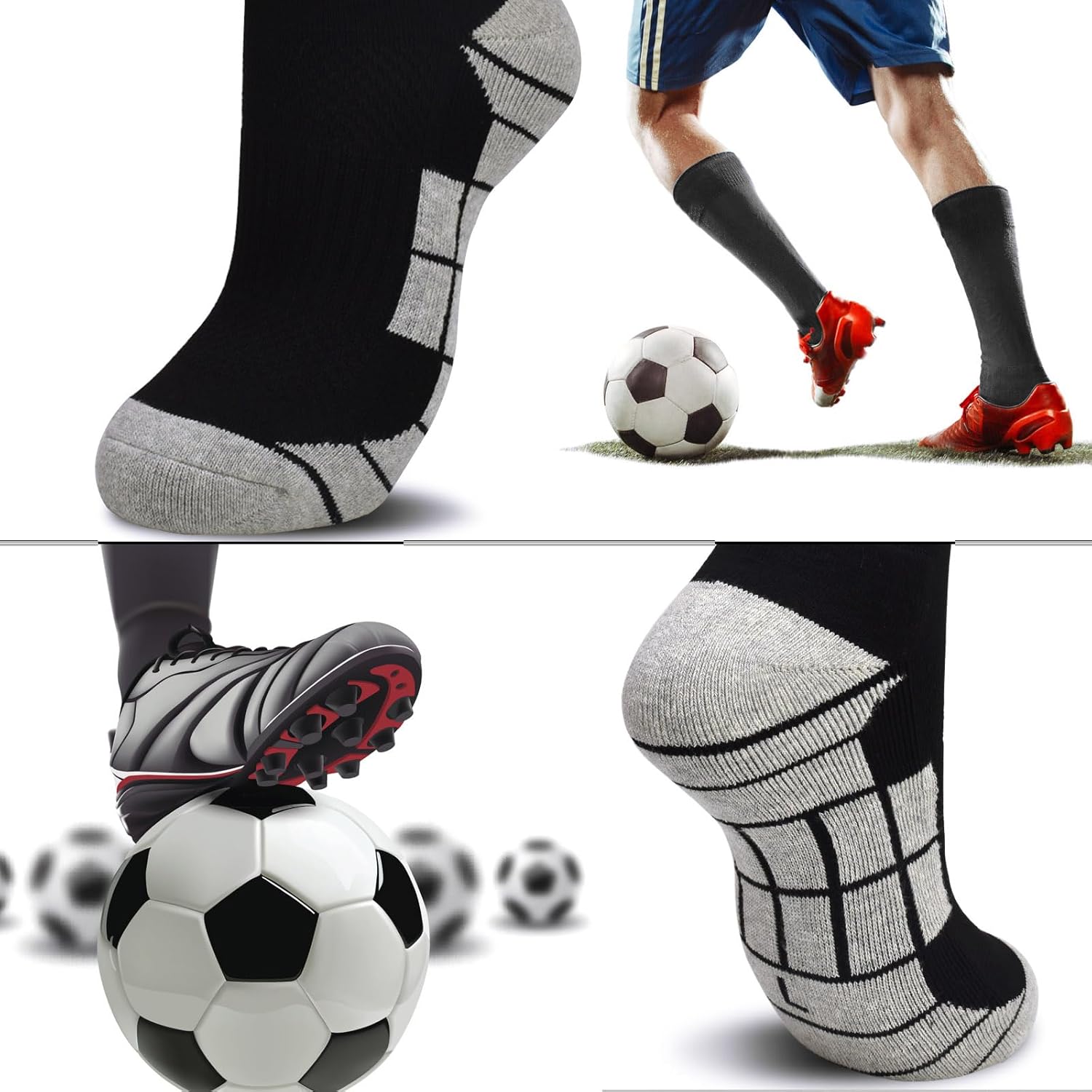 Tphon Soccer Socks, Team Sport Football Basketball Socks for Adult Kids Children, 1/3 Pairs Knee High Athletic Socks - Image 4
