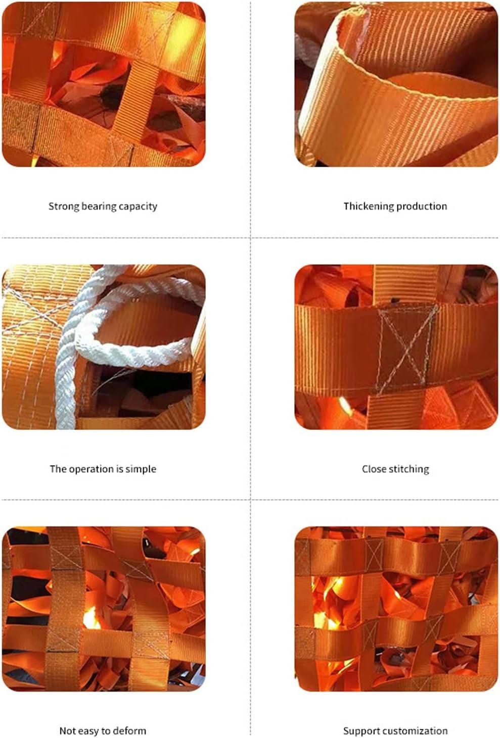 Rete di carico, Rete di Sollevamento per carichi Pesanti, Rete Elastica per Il carico e Lo Scarico di Oggetti Pesanti (Maglia 3x3 m, 15 cm, capacità di carico 4 t)