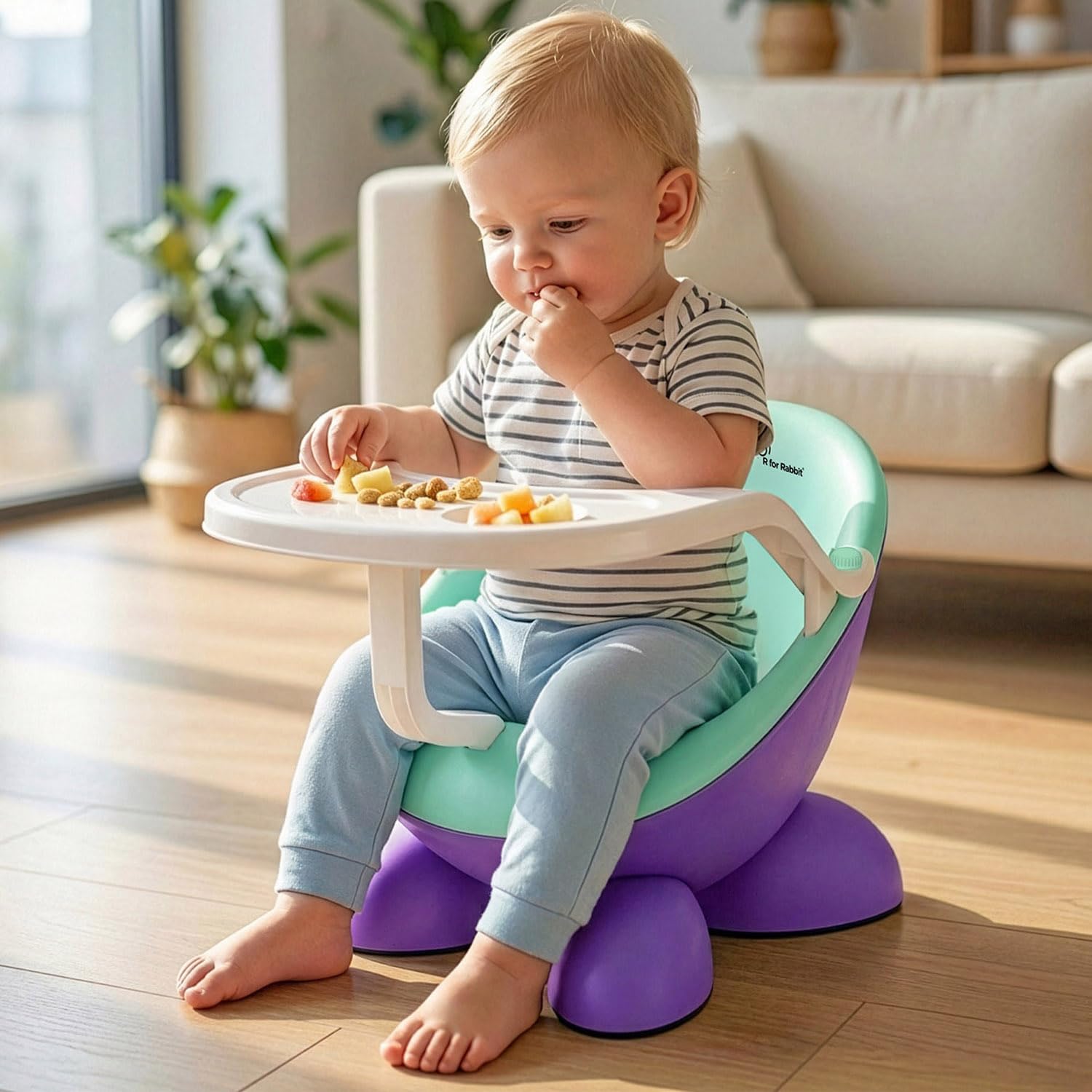 R for Rabbit Jelly Bean Fab 2 in 1 Multi-Functional Baby Study | Meal | Regular Kids Seating Chair with High Backrest for 6-36 Months Kid, Weight Capacity Upto 20Kgs (Purple Green)-picture-25