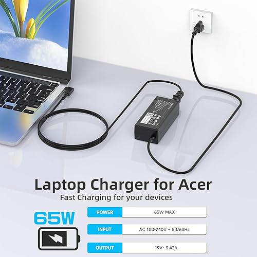 Miniatura 9 de Cargador USB-C de 45 W para Acer Chromebook Spin 11 13 R13 15 314 315 CP311 CP315-3H CP713 CB5-312T-K5X4 CP311-1H CP311-2H CP311-1H-C1FS C5PN
