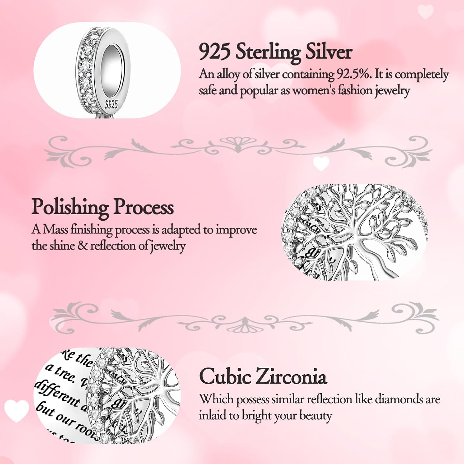 925 Sterling Silver Charm Fits Bracelets and Necklaces Charms for Women Fashion Jewelry for Women, Lover, Mother and Friend image 5