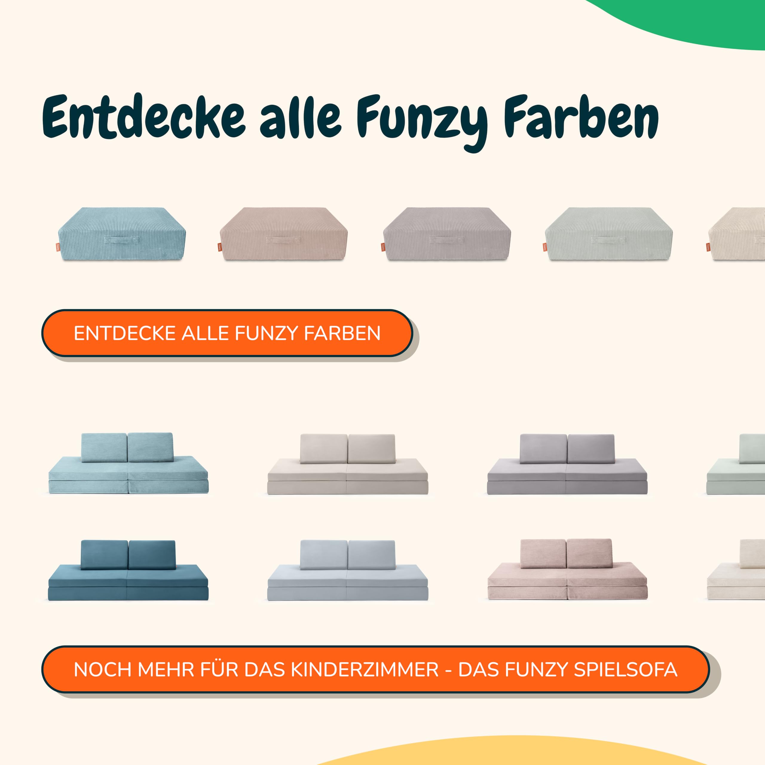 Funzy Hüpfpolster für Kinder – Hüpfmatratze mit Taschenfederkern, Sicherer & leiser Hüpfspaß, Cord-Bezug, Waschbar & Schadstofffrei, Für Motorik und Bewegung, Cord Kirschblüte Rosa, 85x65x21 cm