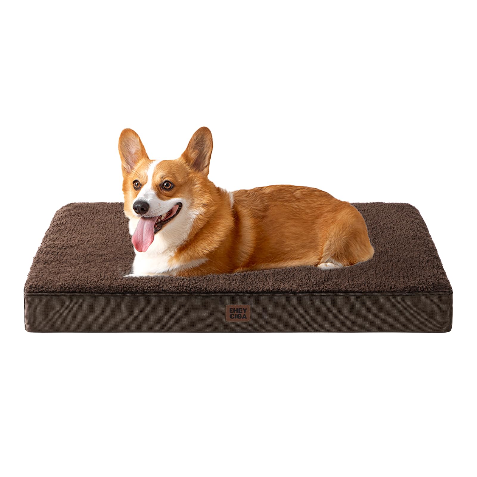 EHEYCIGA Cuccia Cane Interno Taglia Media, (89L x 58W cm) Ortopedica Cuscino per Cani, Cuscino Cane Sfoderabile e Lavabile, Ortopedico Lettino per Cani, Orthopedic Dog Bed, Marrone