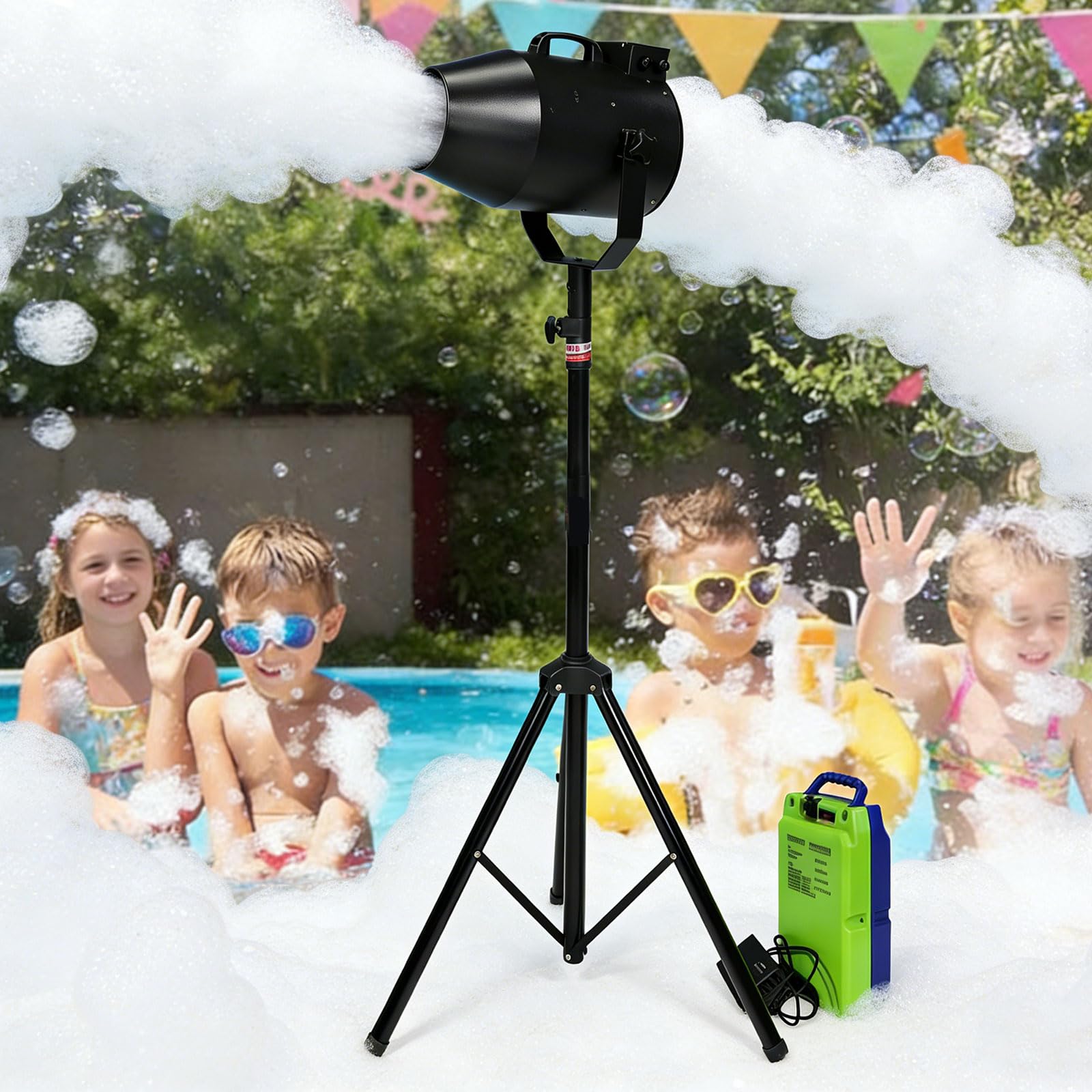 Eiwitany Foam Machine for Large Events - Adjustable Angle Foam Blaster, 6-10M Jet Distance, Ideal for Parties, Pools, Birthdays, 80㎡ Coverage (black)